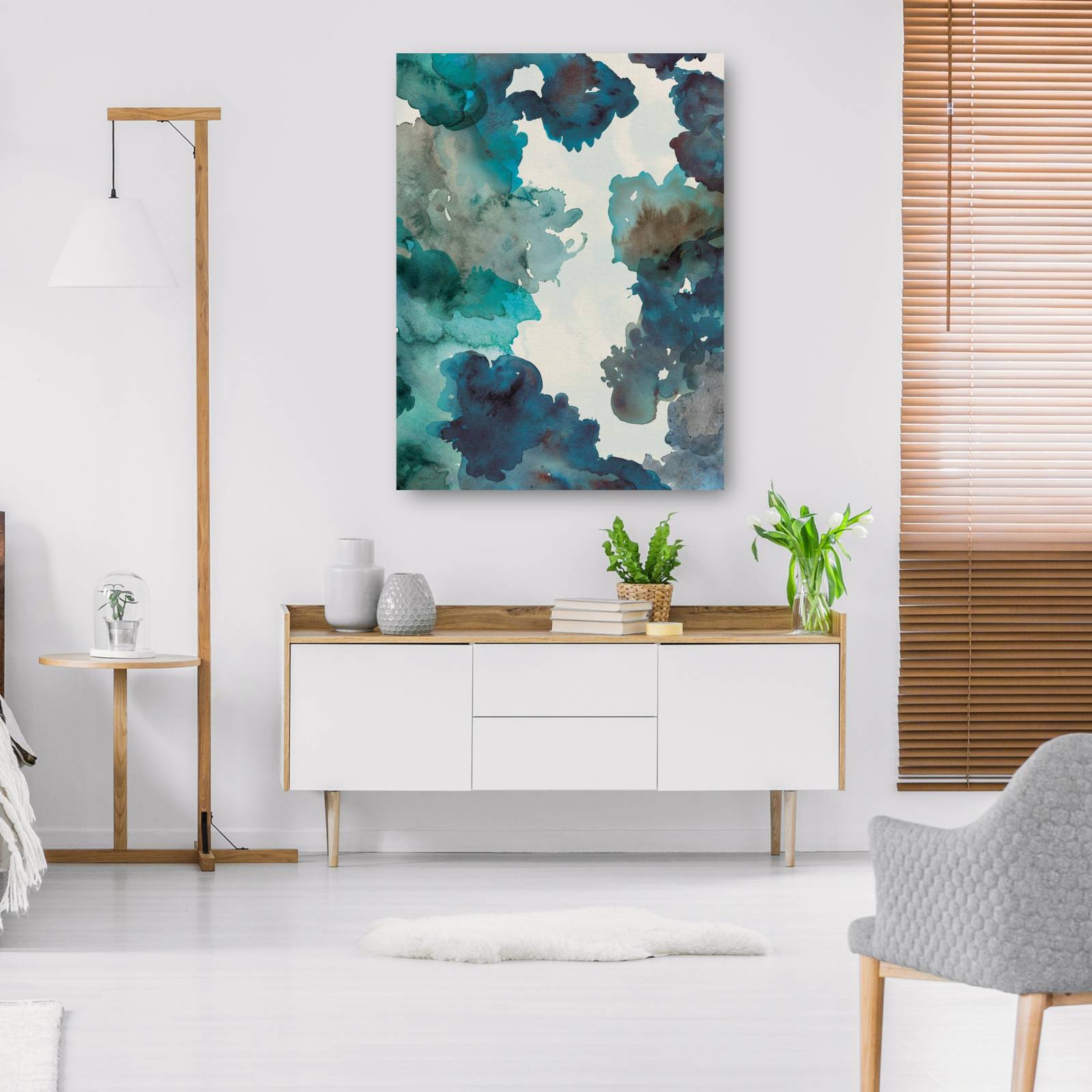 cuadro decorativo  Lavado azul y agua