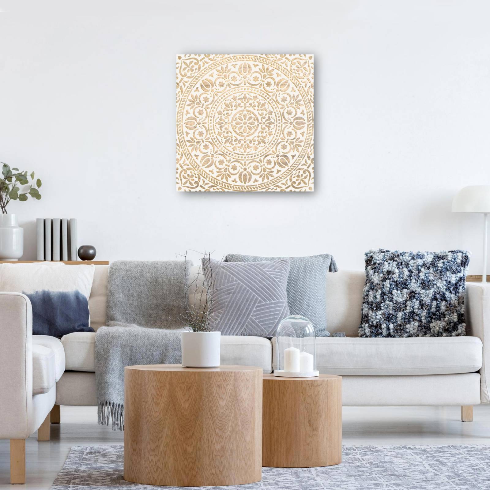 cuadro decorativo Oro blanco ornamental