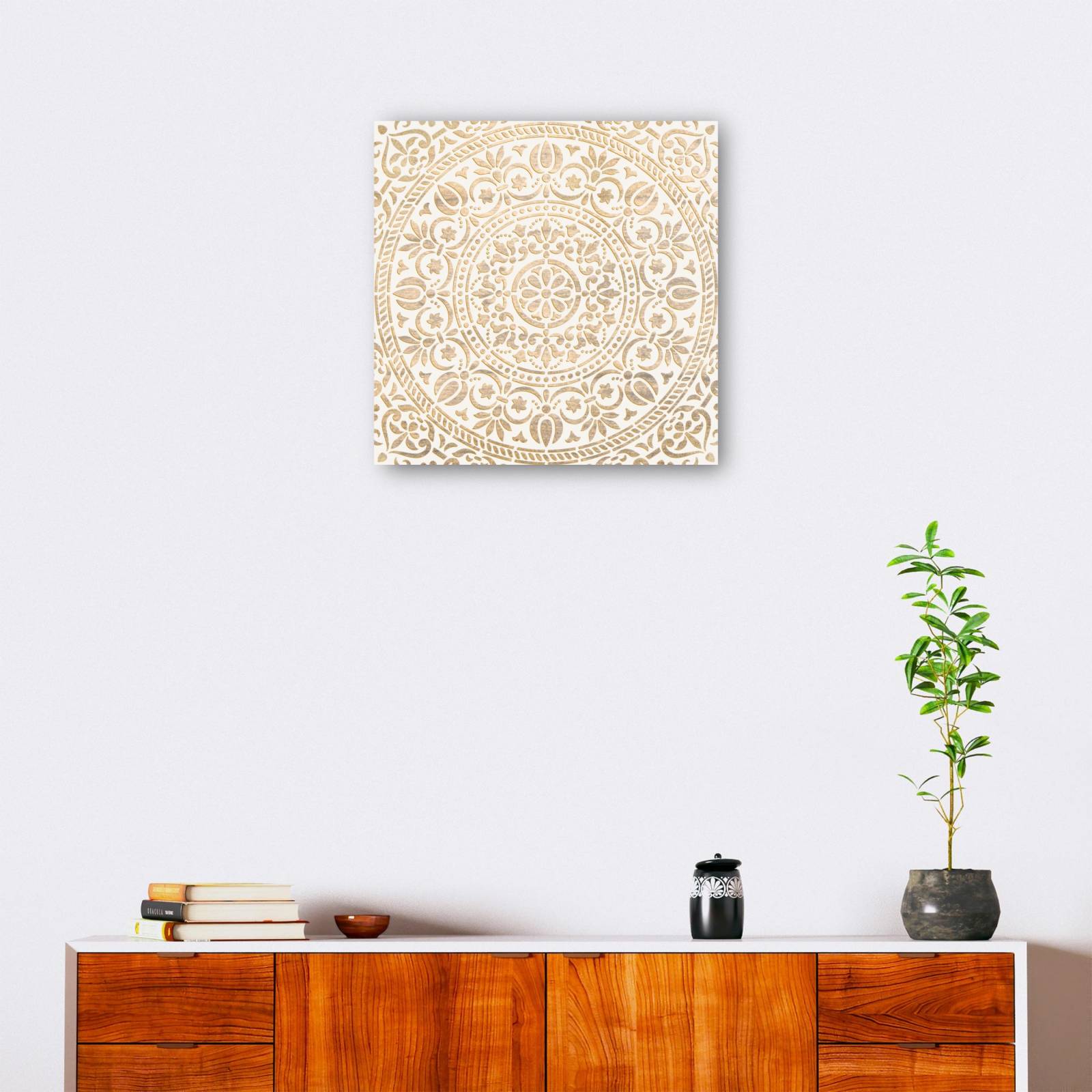 cuadro decorativo Oro blanco ornamental