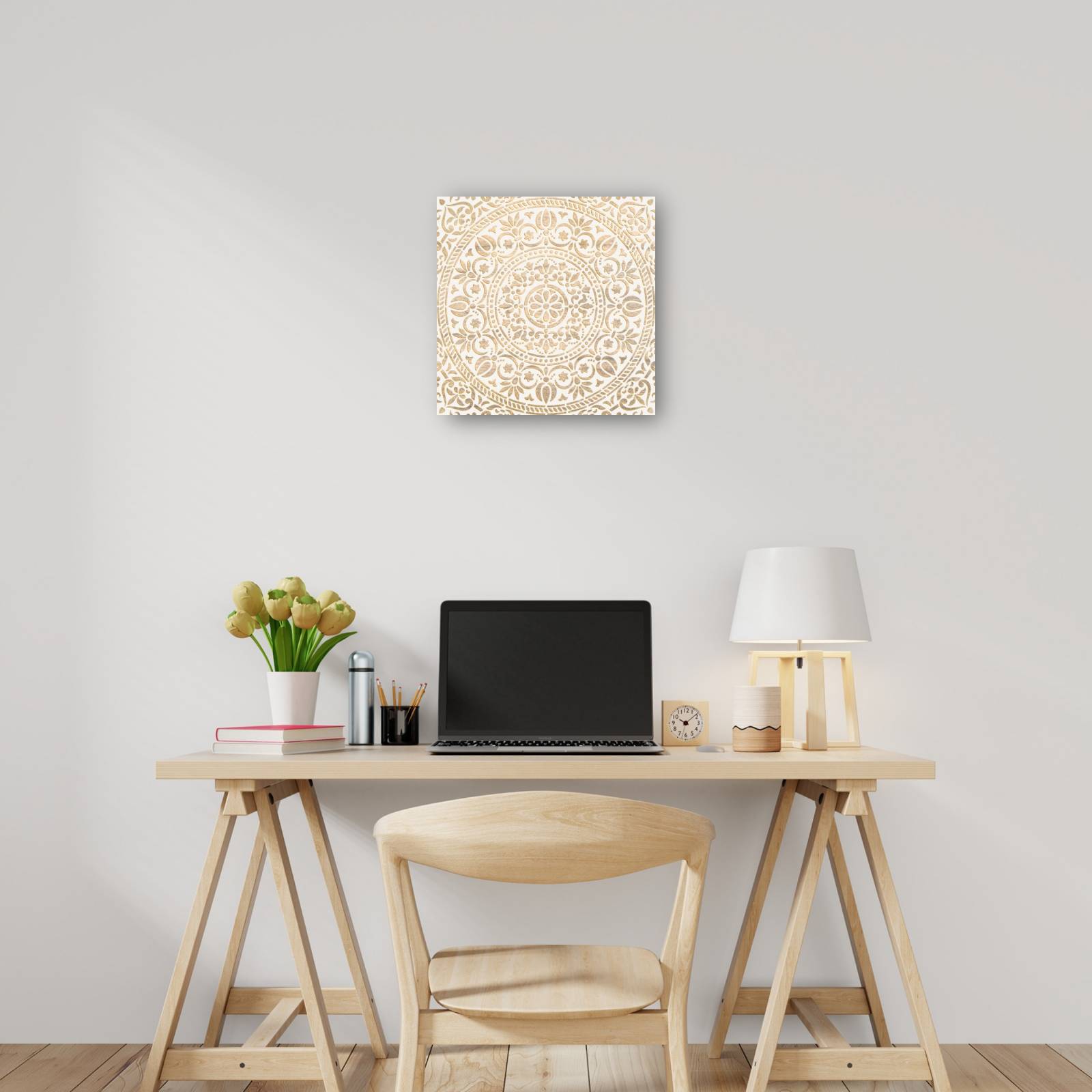 cuadro decorativo Oro blanco ornamental