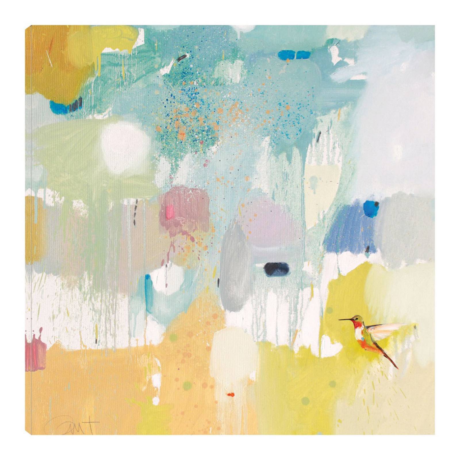 Cuadro Decorativo | Colibrí en casa 2 | Anthony Grant | 56X56 Cm | Arte Abstracto | Impresión en Lienzo | Fine Art TJ