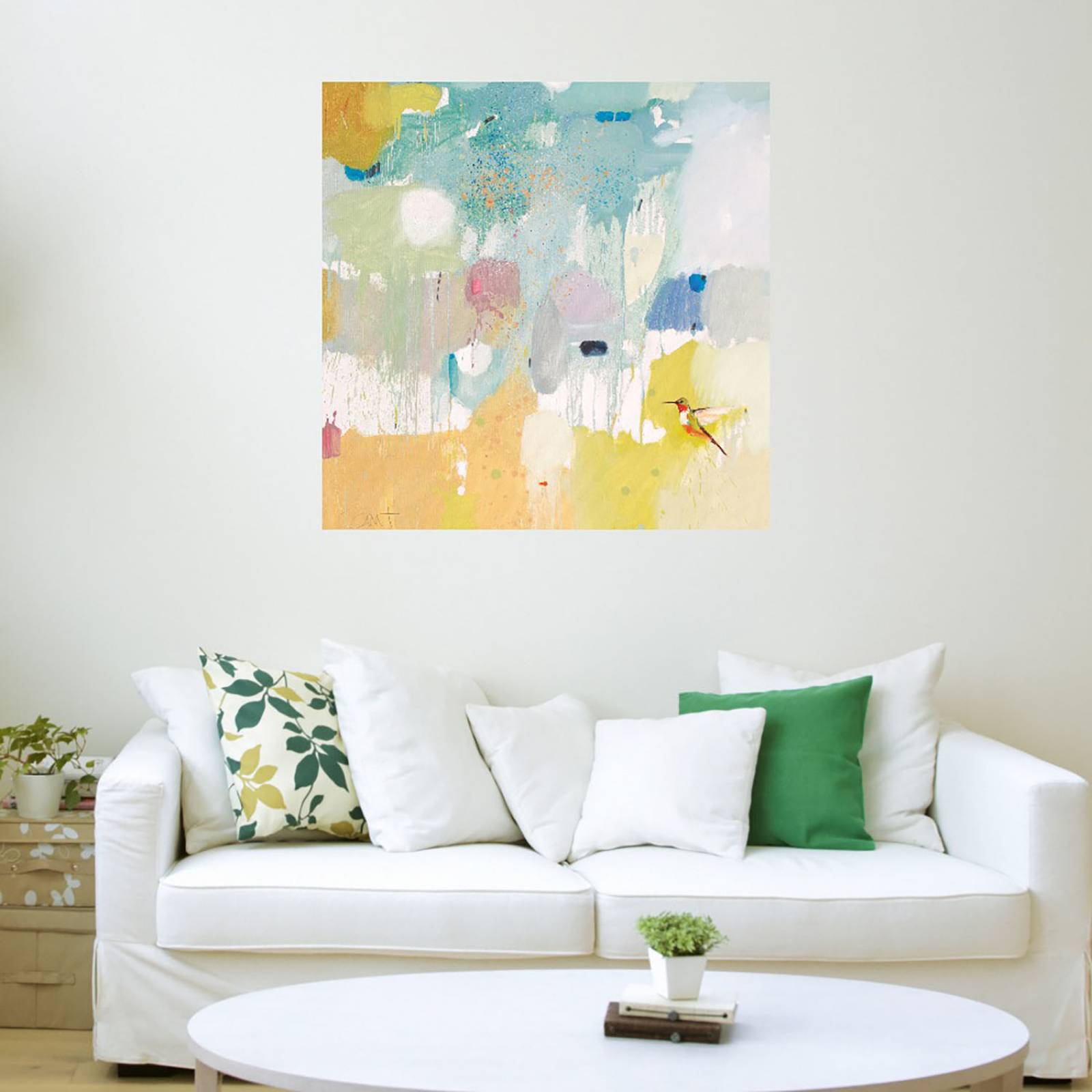 Cuadro Decorativo | Colibrí en casa 2 | Anthony Grant | 56X56 Cm | Arte Abstracto | Impresión en Lienzo | Fine Art TJ