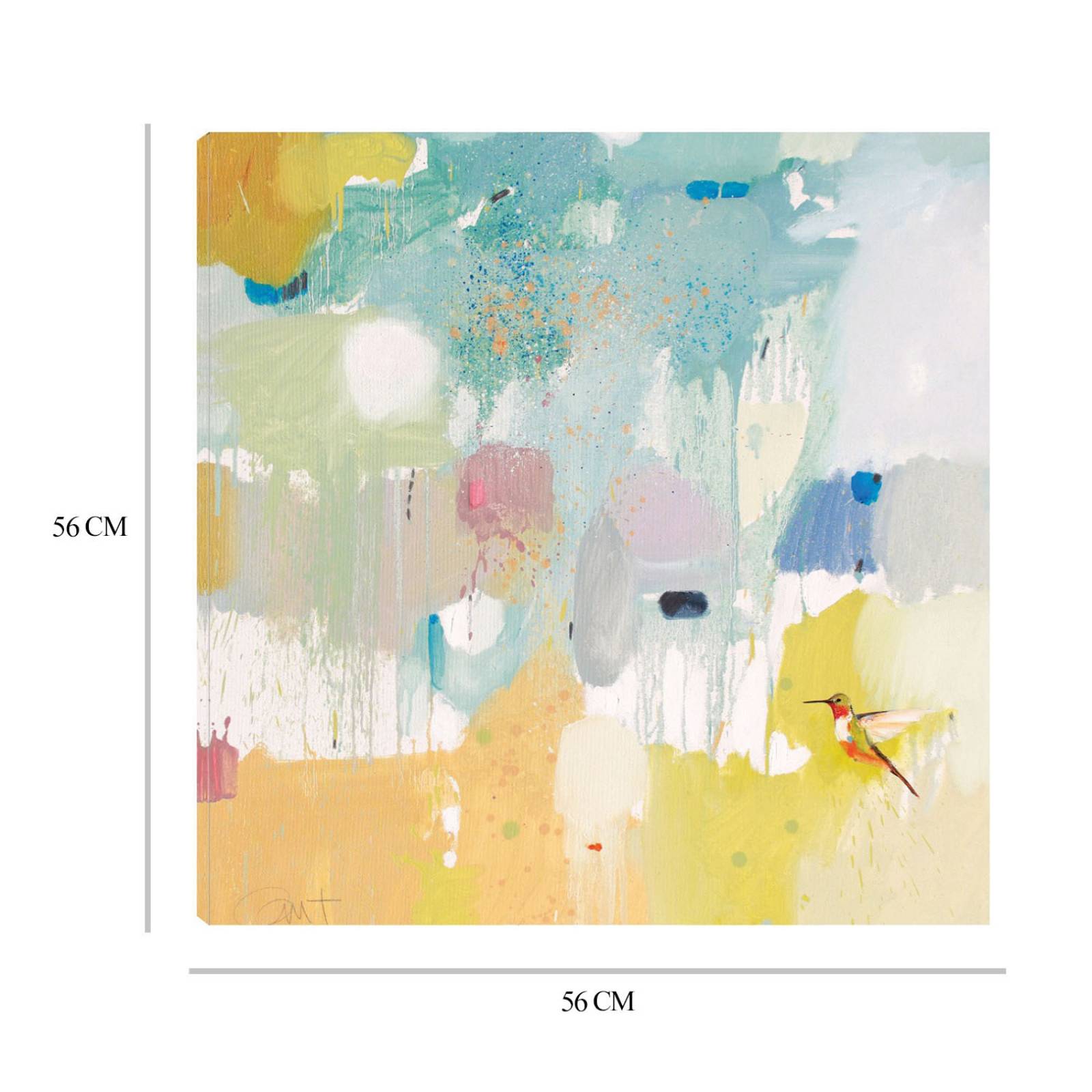 Cuadro Decorativo | Colibrí en casa 2 | Anthony Grant | 56X56 Cm | Arte Abstracto | Impresión en Lienzo | Fine Art TJ