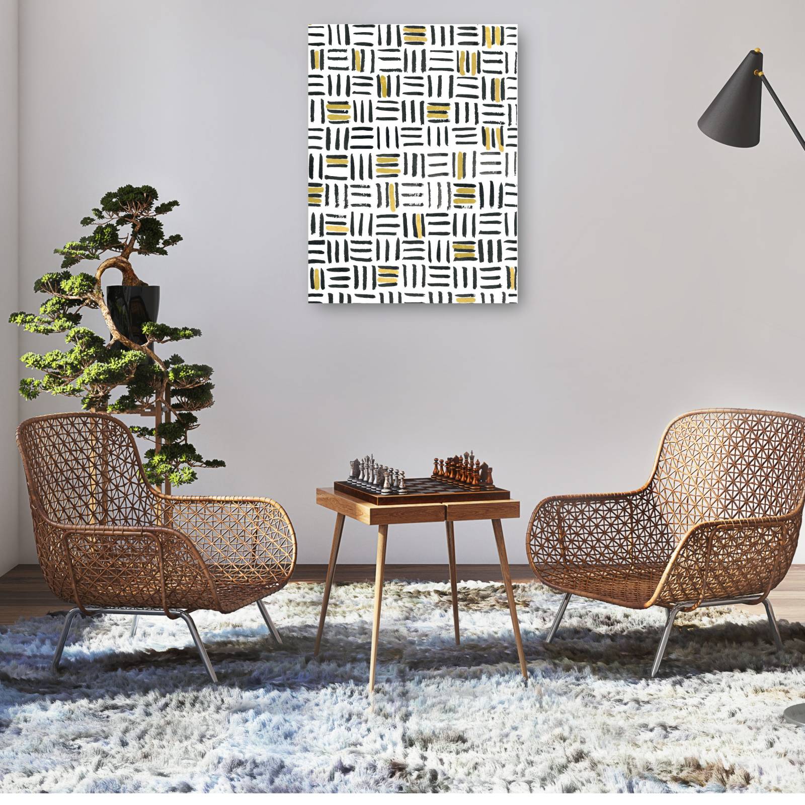 cuadro decorativo Paja con oro