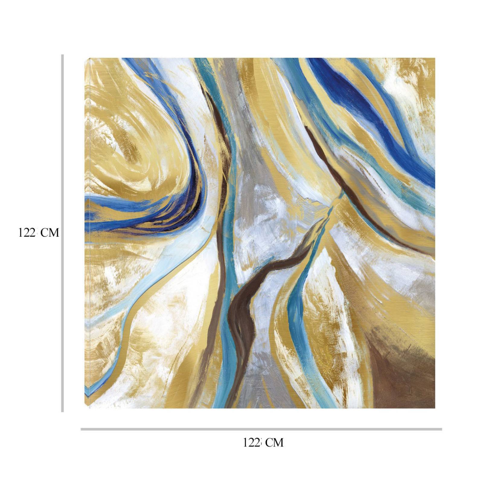 Cuadro Decorativo - Ágata y oro II - Nan - 122X122 cm - Arte Abstracto - Impresión en Lienzo - Fine Art TJ