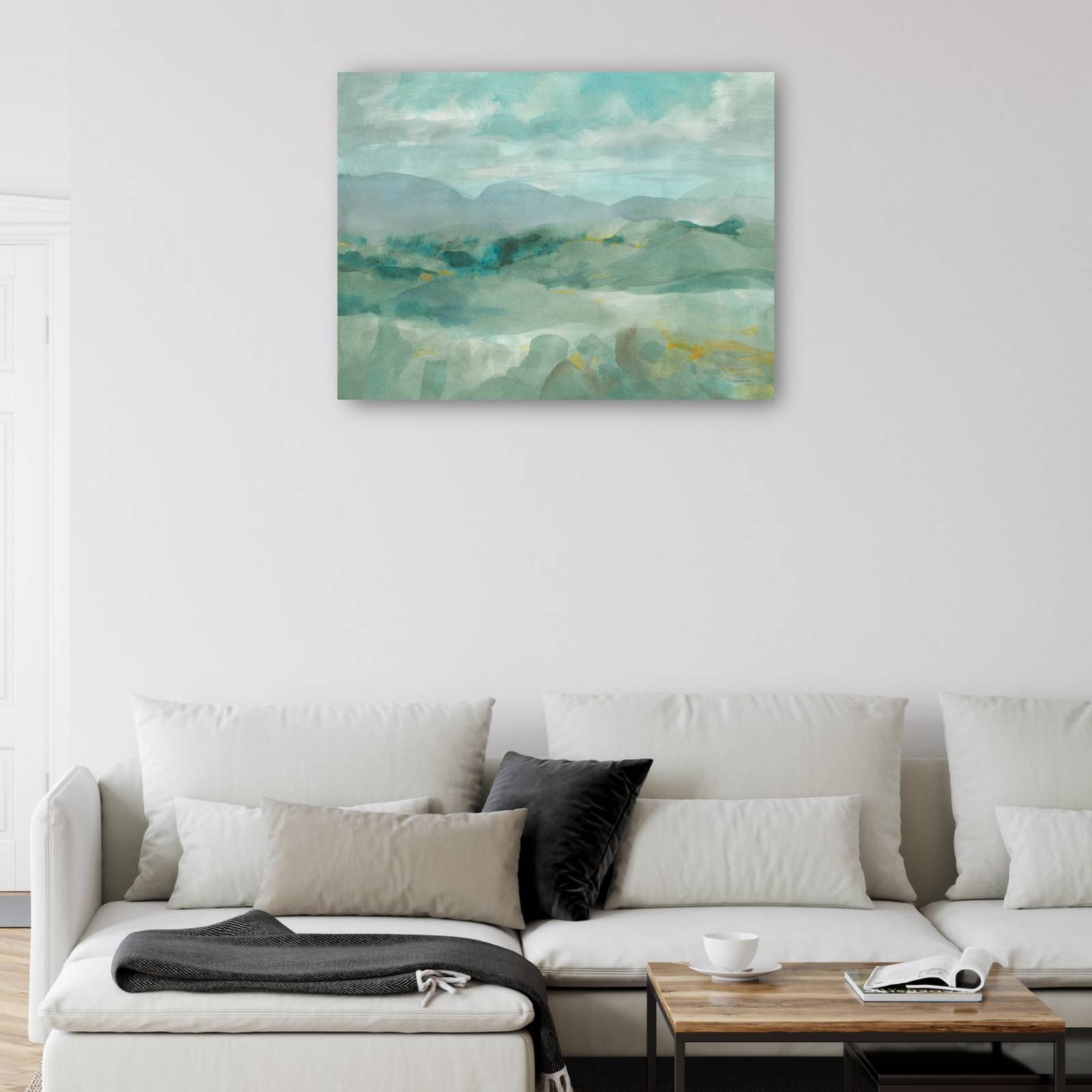 cuadro decorativo  Vista a la montaña verde