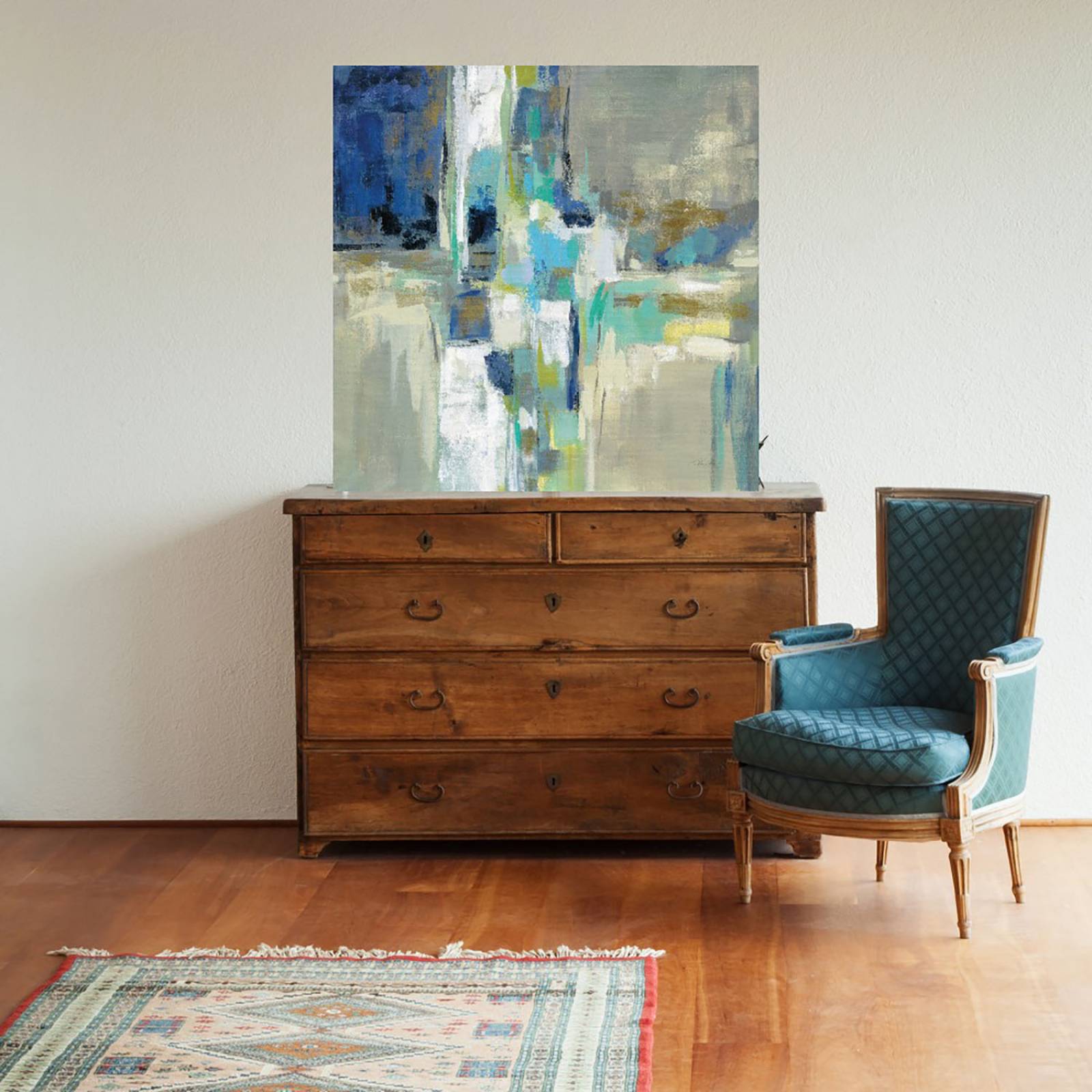 Cuadro Decorativo - Agua de manantial - Silvia Vassileva - 82X82 cm - Arte Abstracto - Impresión en Lienzo - Fine Art TJ