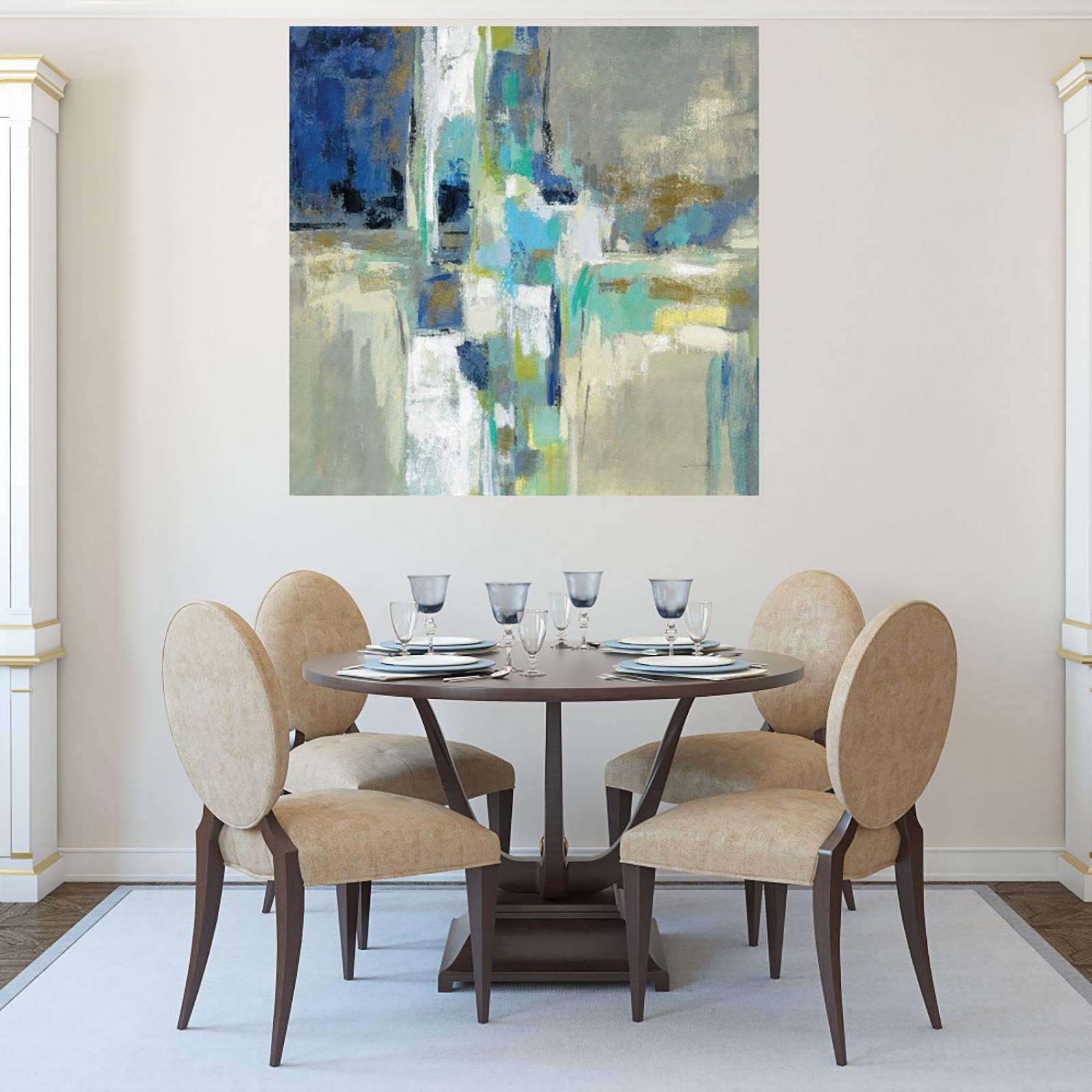 Cuadro Decorativo - Agua de manantial - Silvia Vassileva - 82X82 cm - Arte Abstracto - Impresión en Lienzo - Fine Art TJ