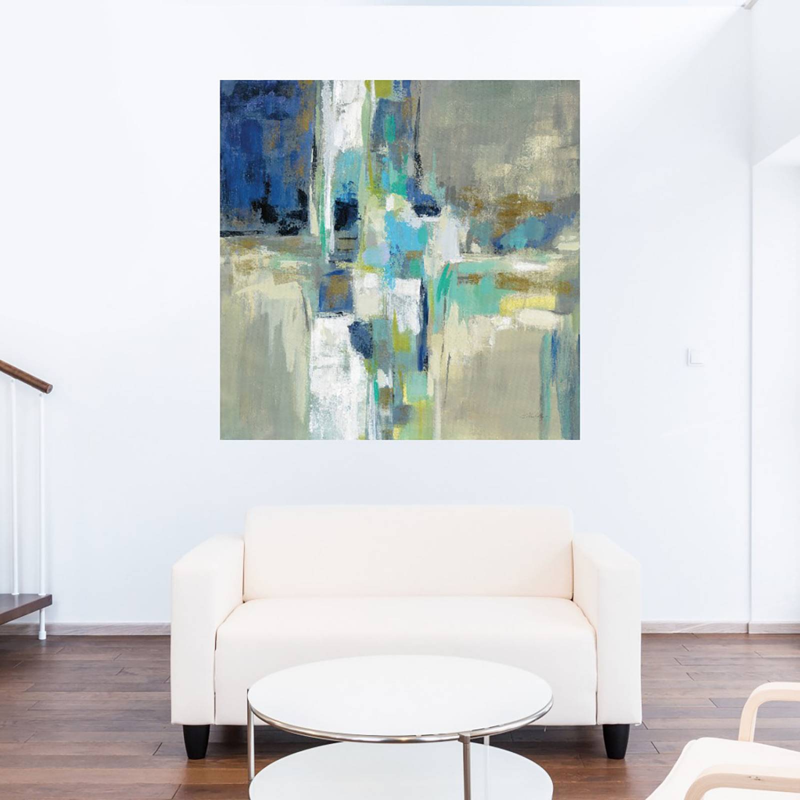 Cuadro Decorativo - Agua de manantial - Silvia Vassileva - 82X82 cm - Arte Abstracto - Impresión en Lienzo - Fine Art TJ