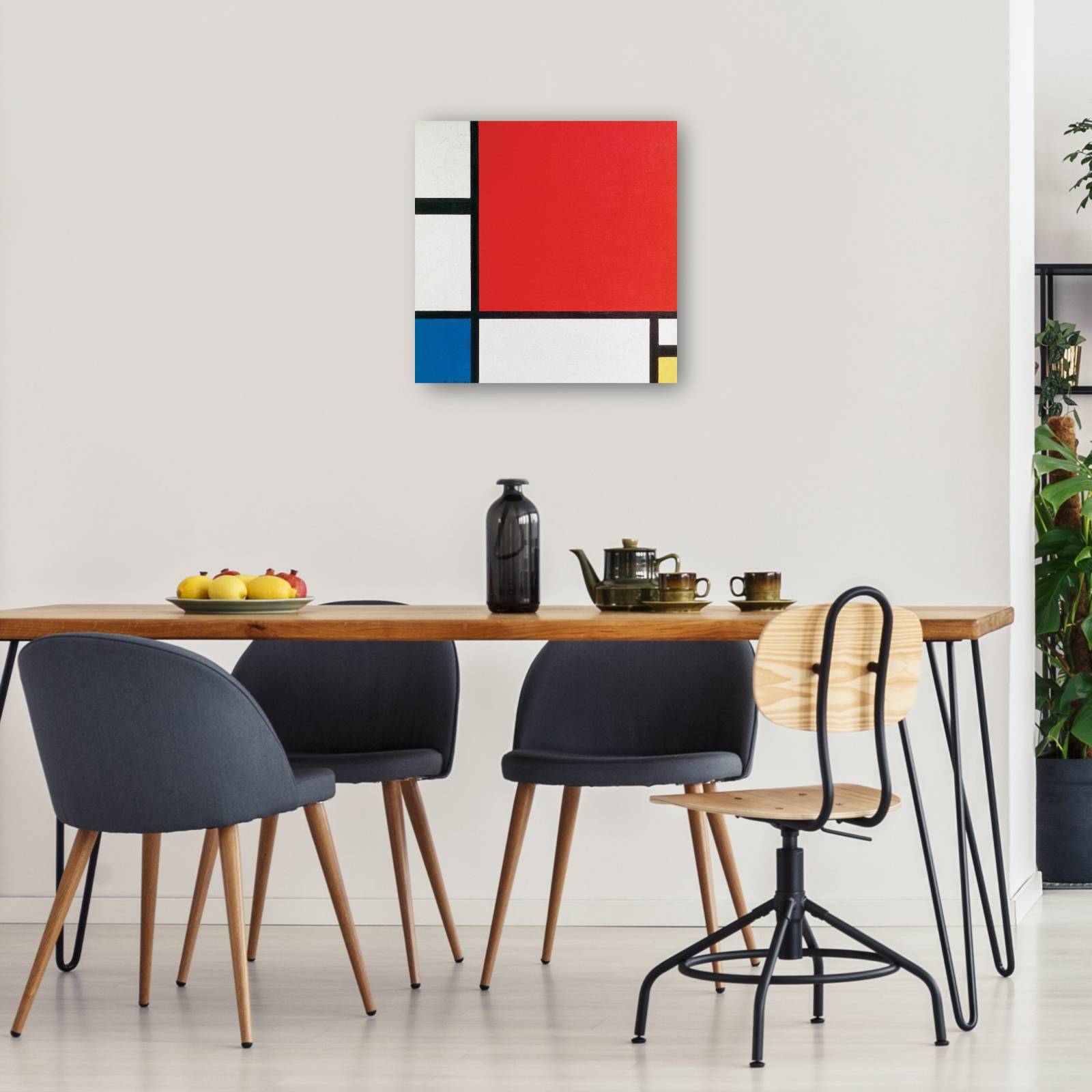 cuadro decorativo Composicion II en rojo azul y amarillo