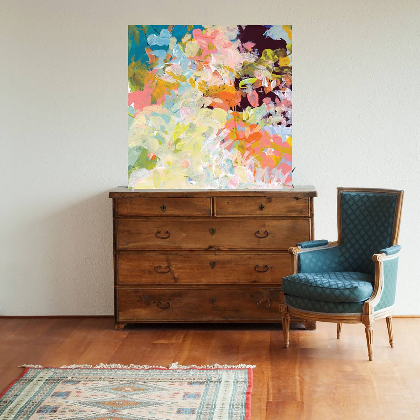 Cuadro Decorativo | Caida Libre Lunar 1 | Jan Weiss | 56X56 Cm | Arte Abstracto | Impresión en Lienzo | Fine Art TJ