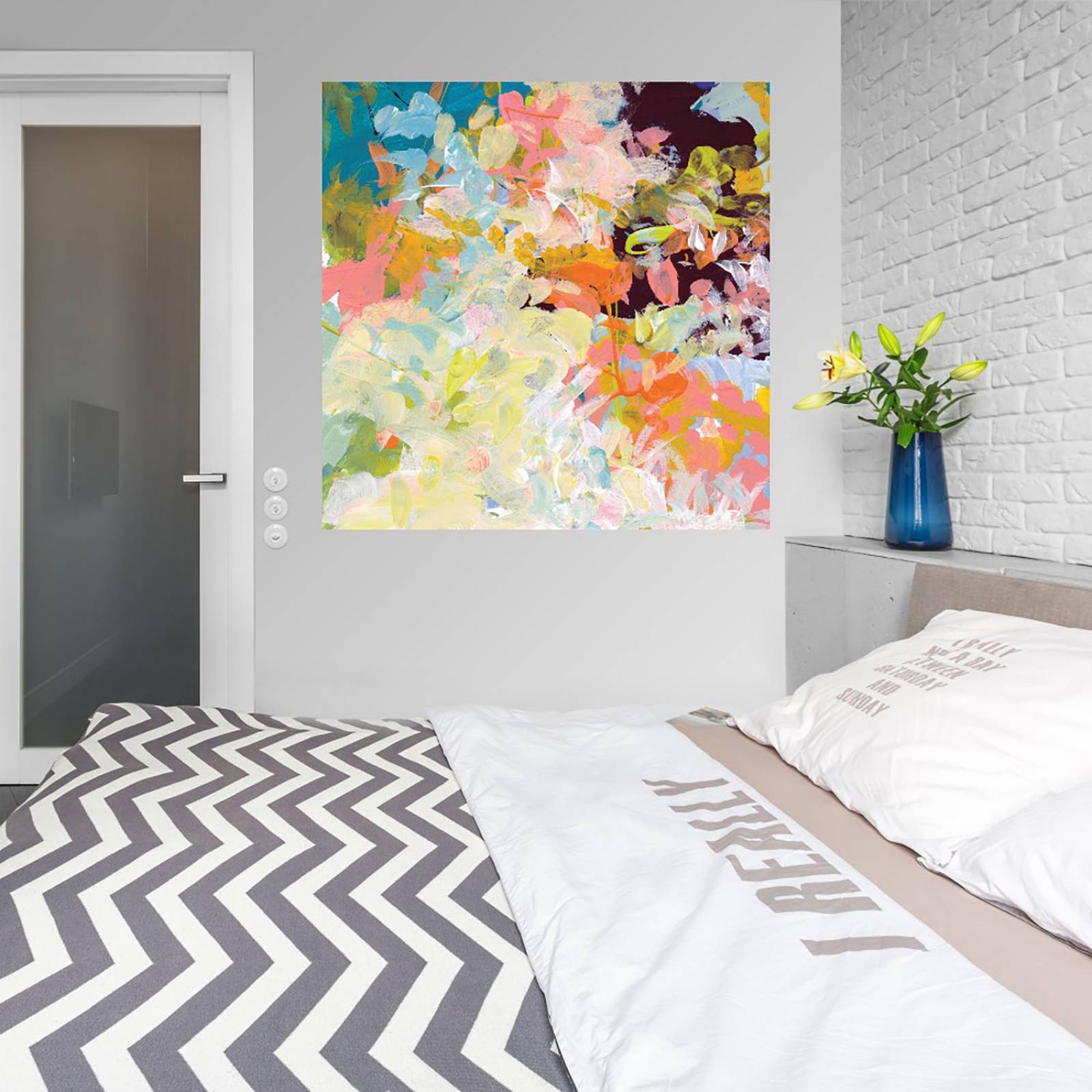 Cuadro Decorativo | Caida Libre Lunar 1 | Jan Weiss | 56X56 Cm | Arte Abstracto | Impresión en Lienzo | Fine Art TJ