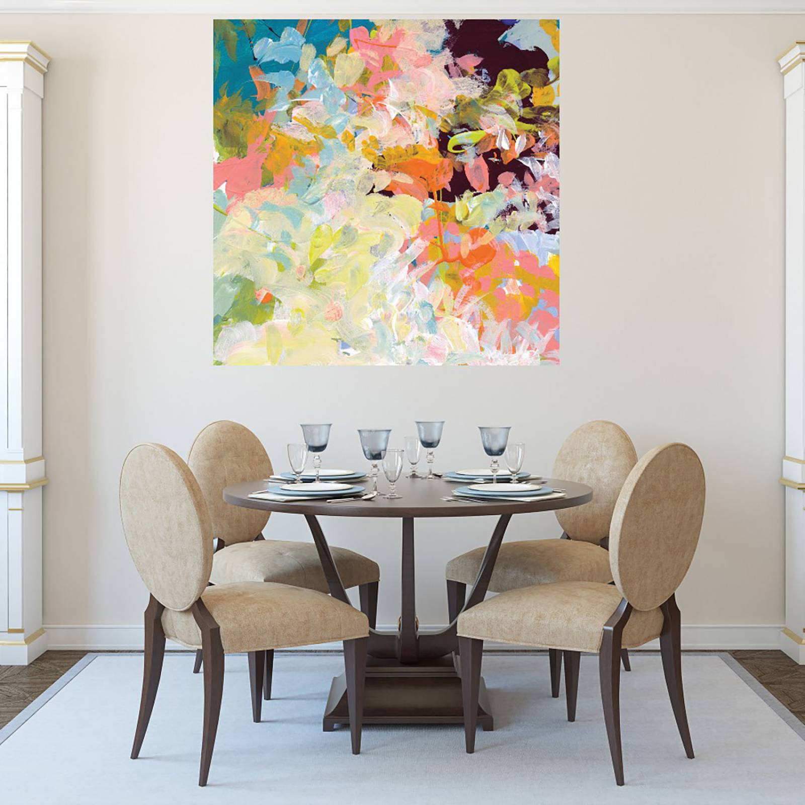 Cuadro Decorativo | Caida Libre Lunar 1 | Jan Weiss | 56X56 Cm | Arte Abstracto | Impresión en Lienzo | Fine Art TJ