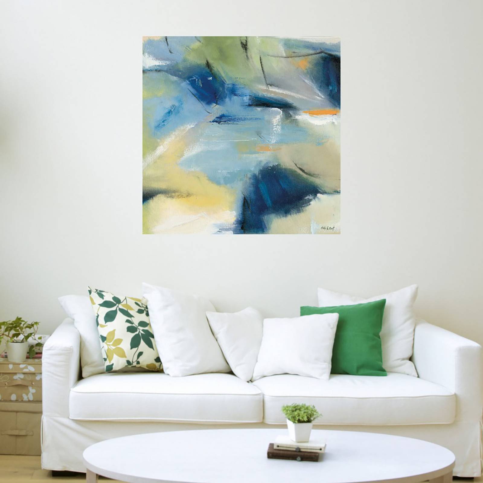 Cuadro Decorativo | Caos azul | Michele Gort | 56X56 Cm | Arte Abstracto | Impresión en Lienzo | Fine Art TJ