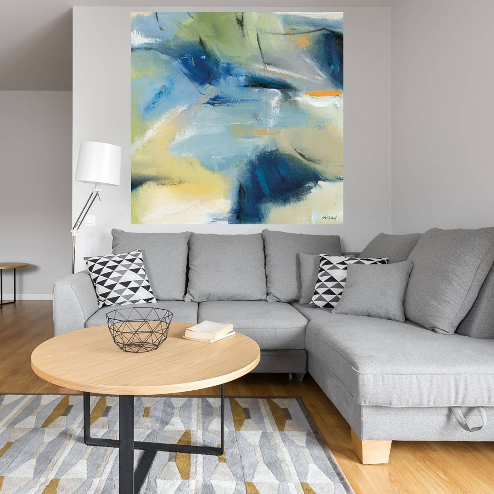 Cuadro Decorativo | Caos azul | Michele Gort | 56X56 Cm | Arte Abstracto | Impresión en Lienzo | Fine Art TJ