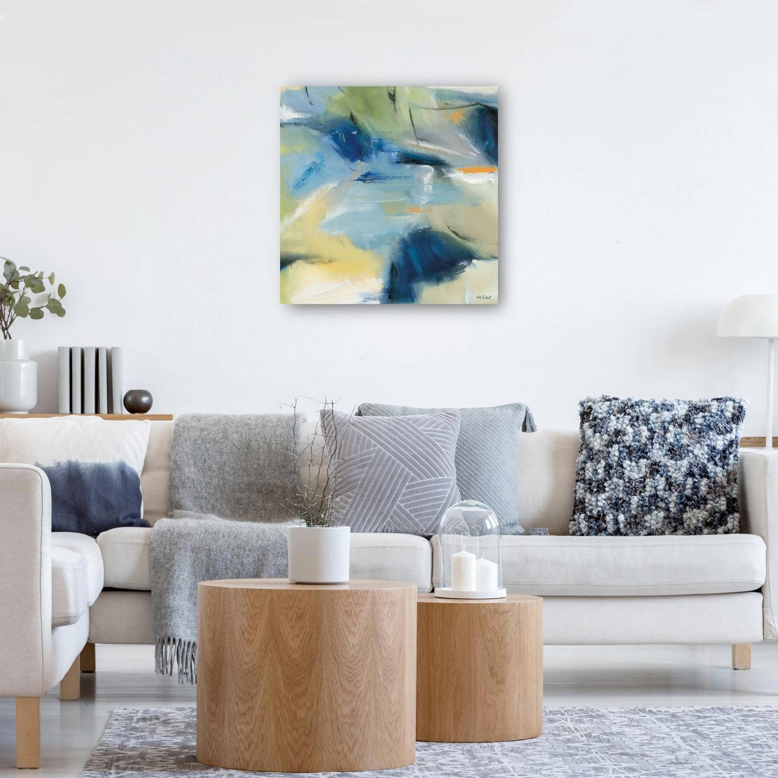 cuadro decorativo - caos azul