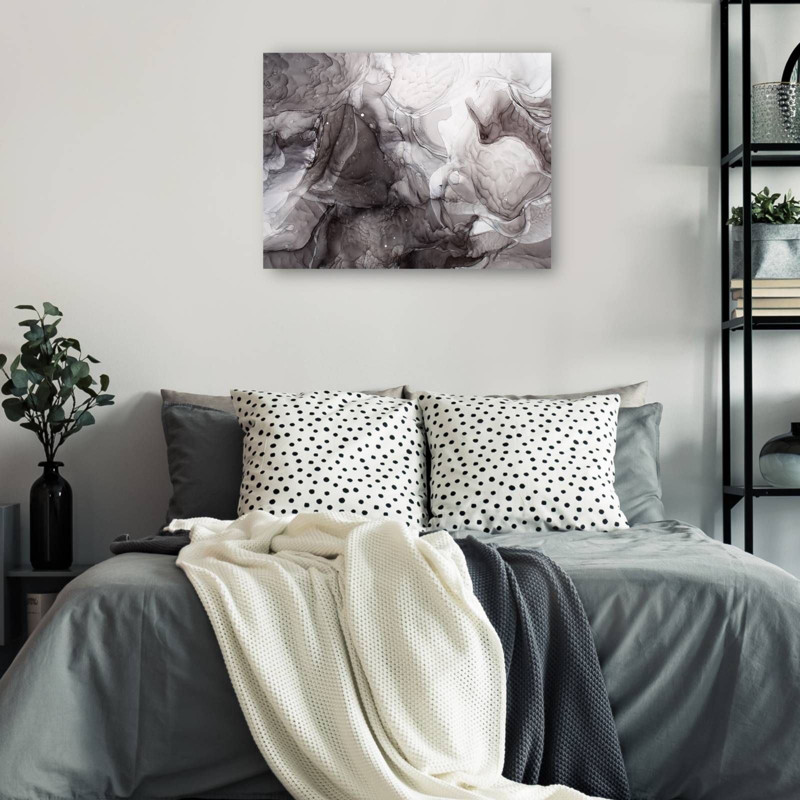 cuadro decorativo - Pliegues de raso plateado