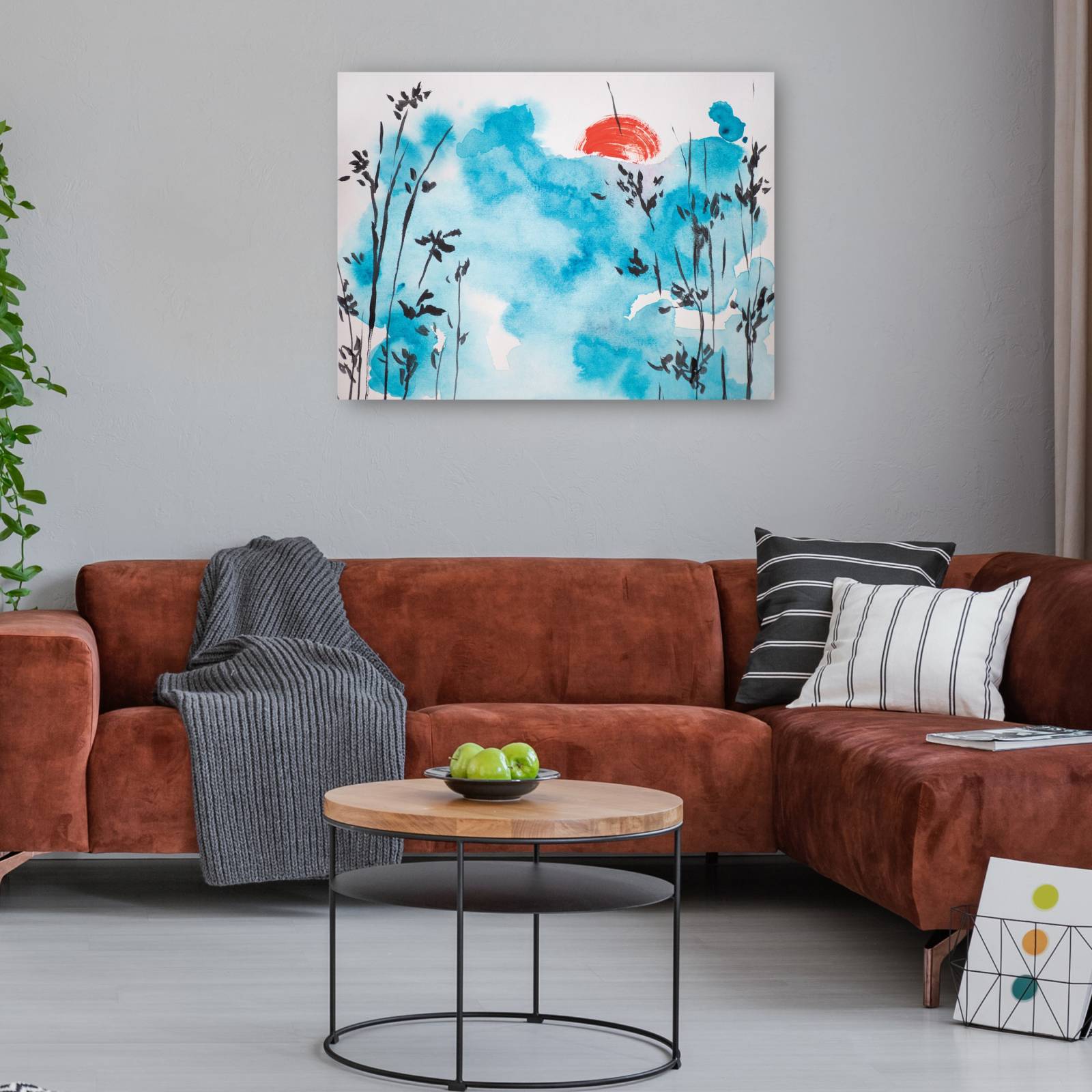 cuadro decorativo - Cielo azul Sol rojo Soñar