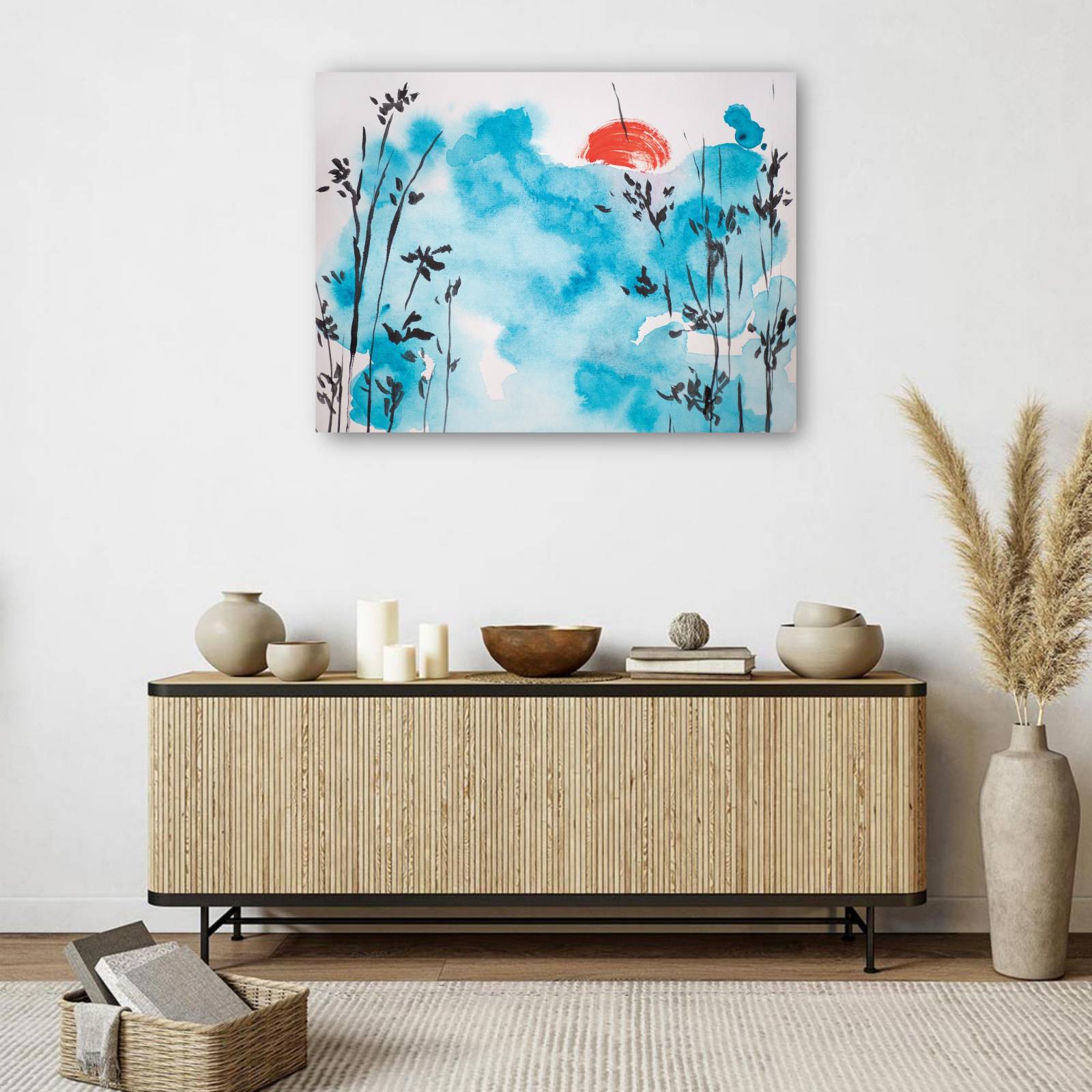 cuadro decorativo - Cielo azul Sol rojo Soñar