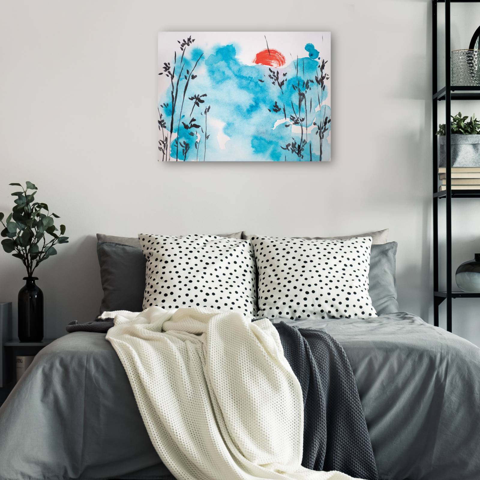 cuadro decorativo - Cielo azul Sol rojo Soñar