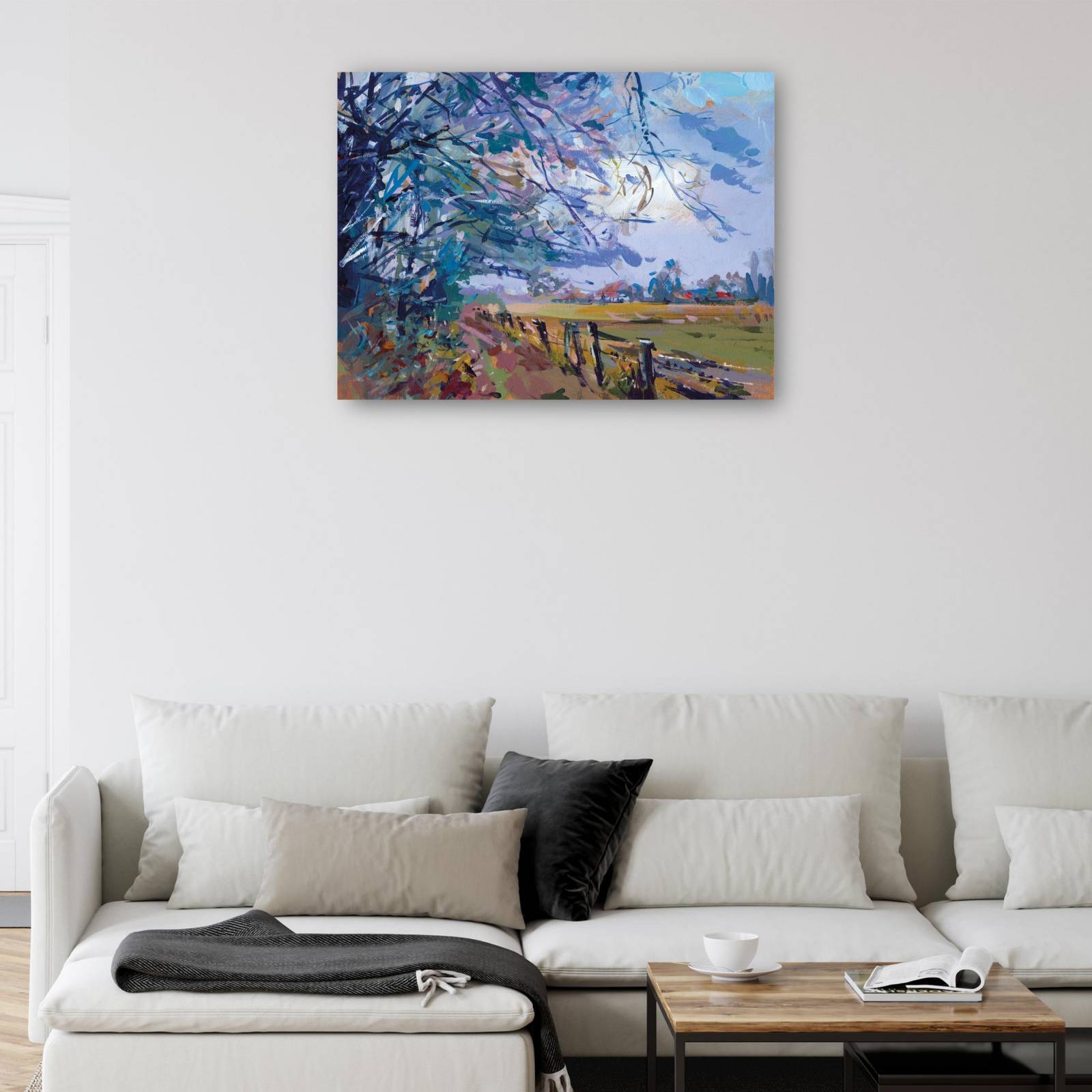 cuadro decorativo - Paisaje de pradera de Sajonia