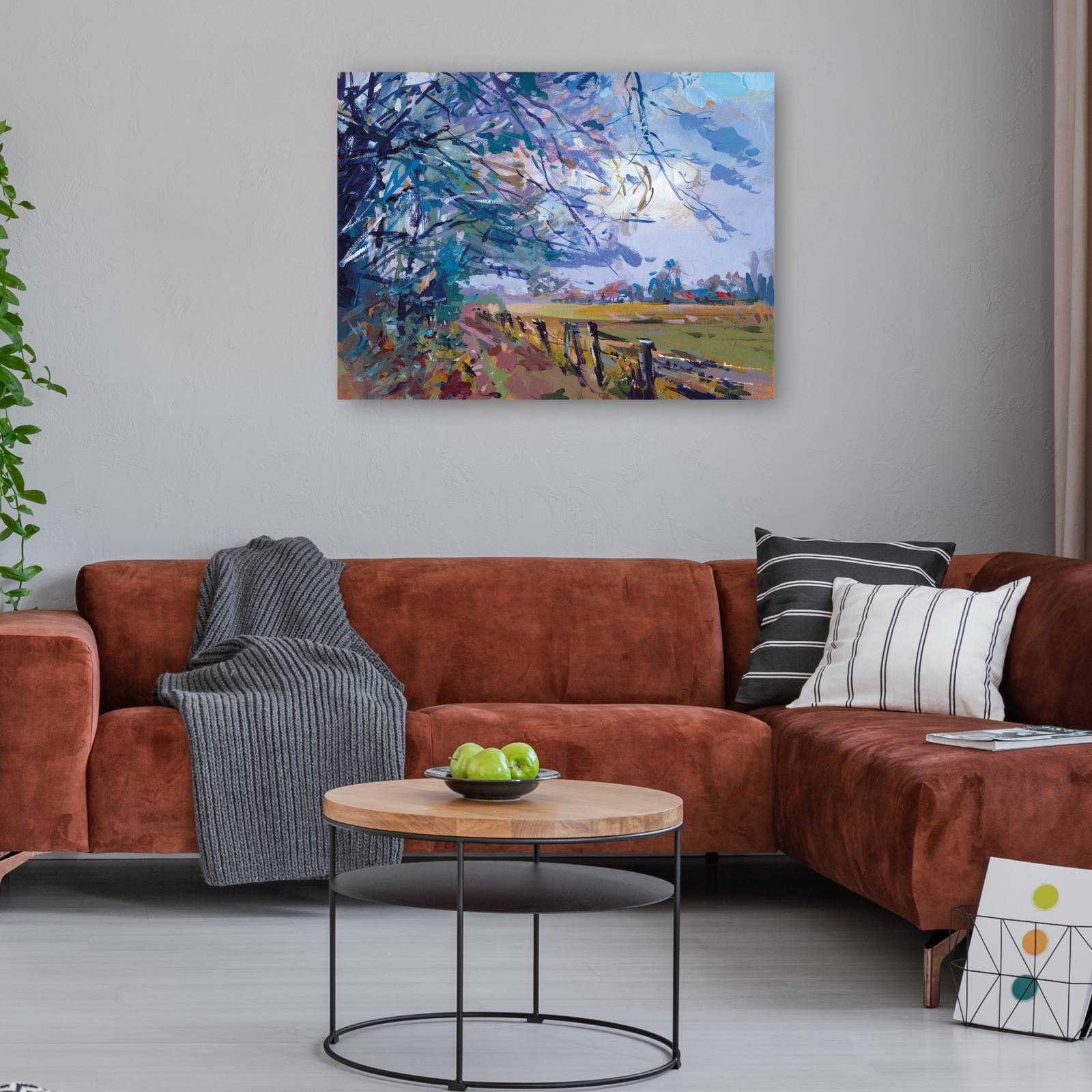 cuadro decorativo - Paisaje de pradera de Sajonia