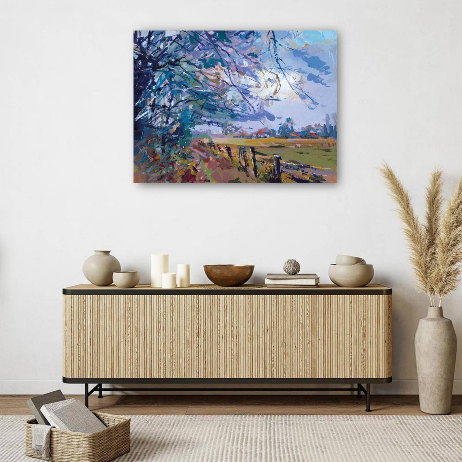 cuadro decorativo - Paisaje de pradera de Sajonia