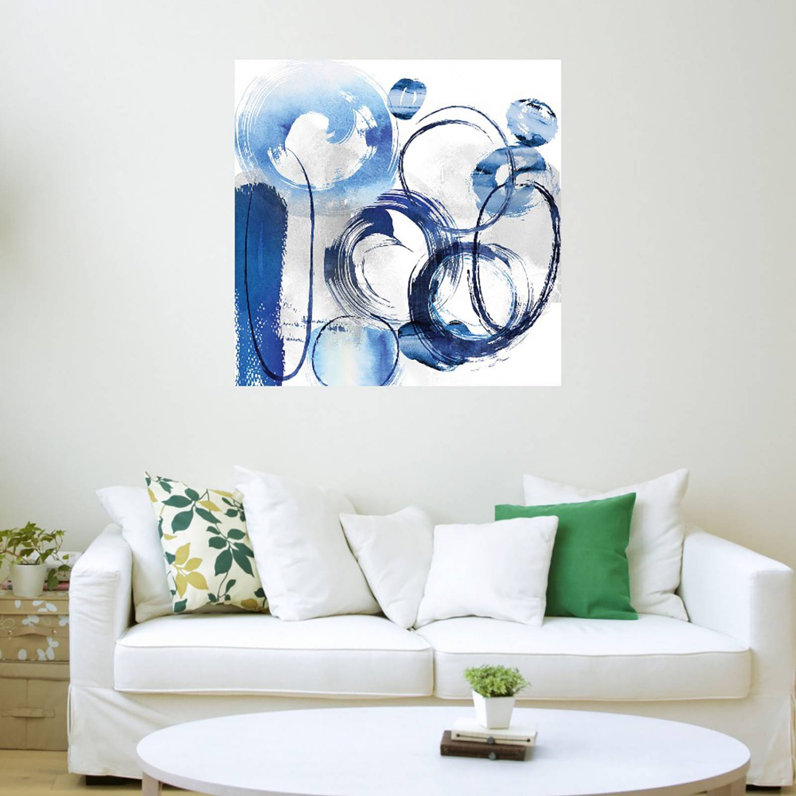 Cuadro Decorativo - Anillo azul - Nikki Chu - 82X82 cm - Arte Abstracto - Impresión en Lienzo - Fine Art TJ