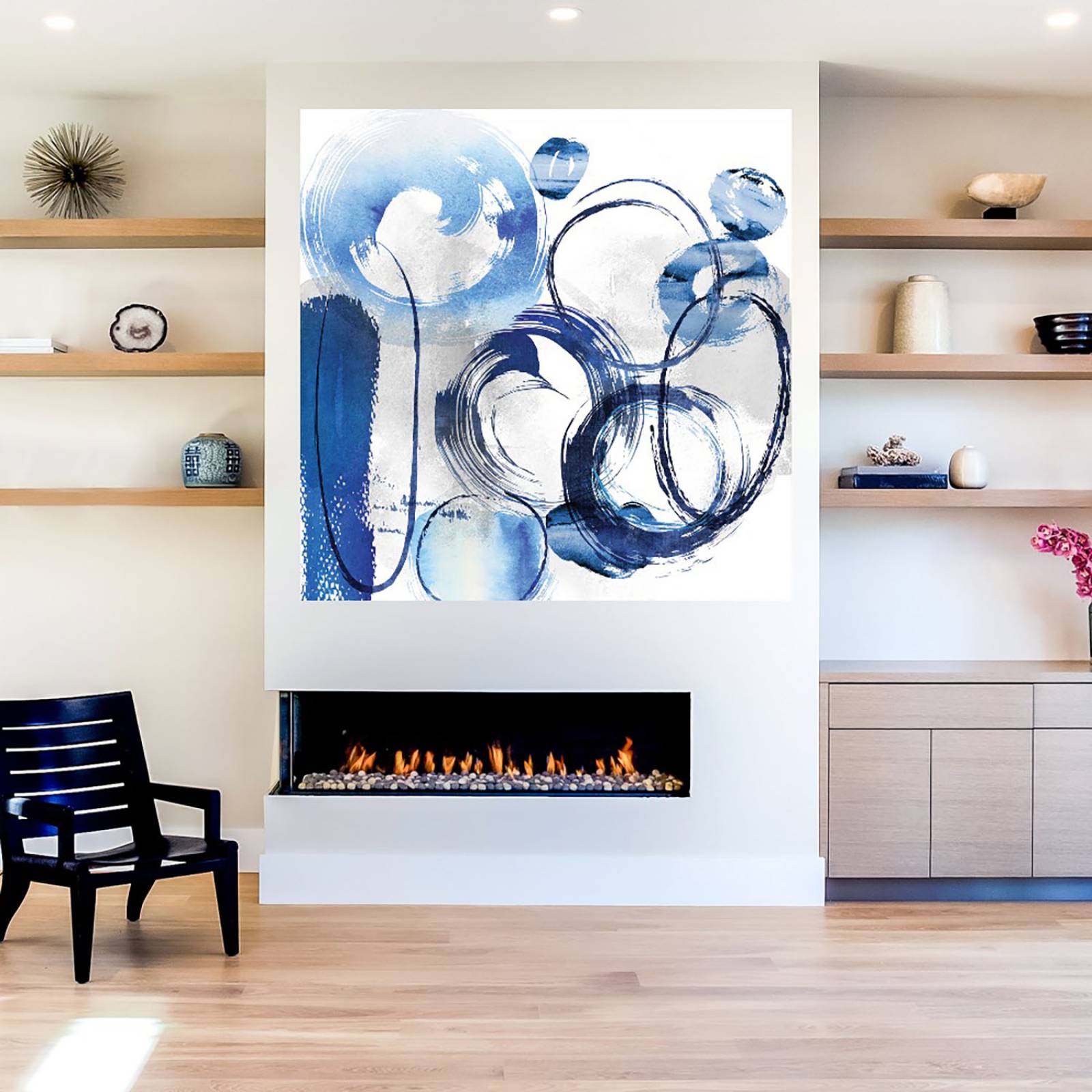 Cuadro Decorativo - Anillo azul - Nikki Chu - 82X82 cm - Arte Abstracto - Impresión en Lienzo - Fine Art TJ