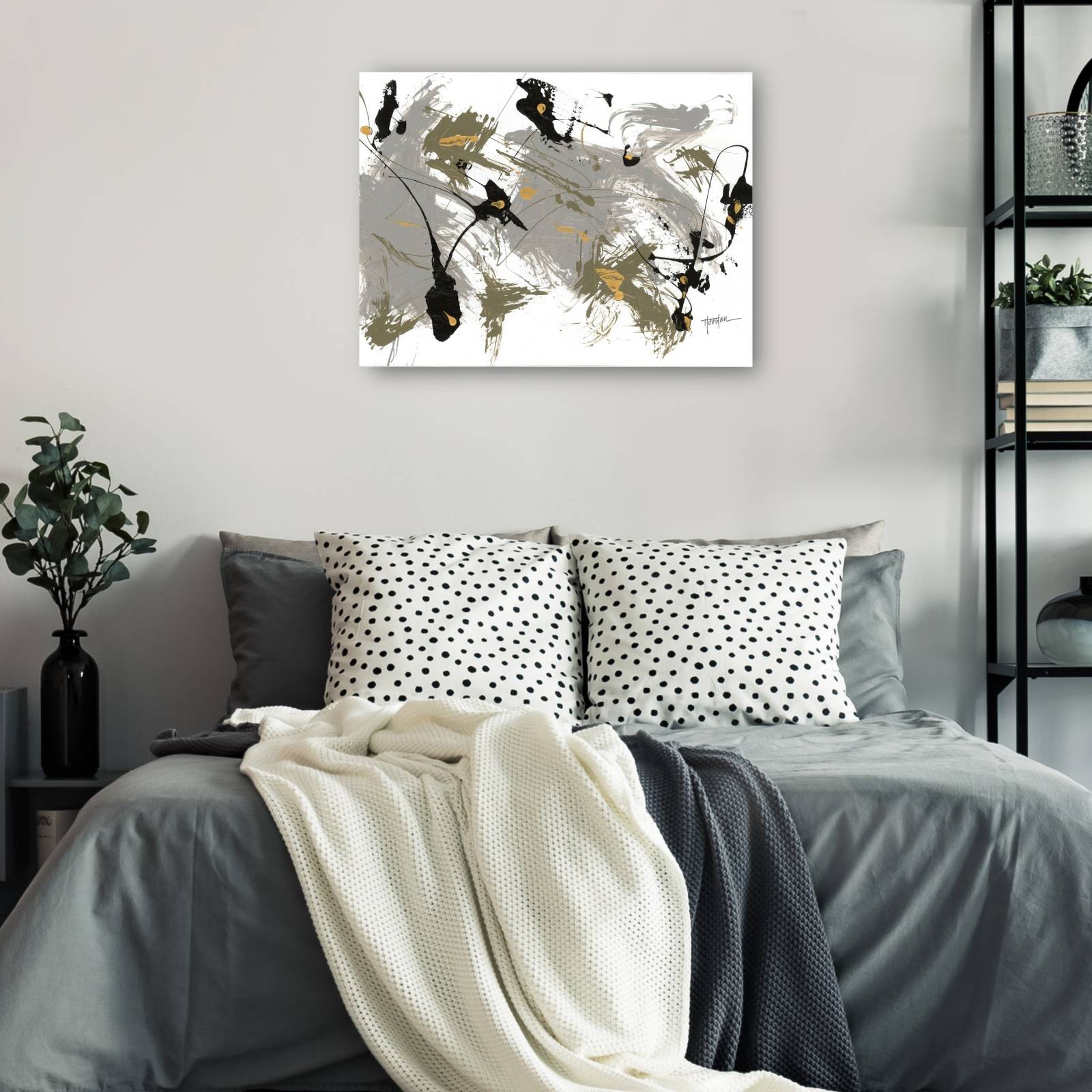 cuadro decorativo - Negro y dorado 2