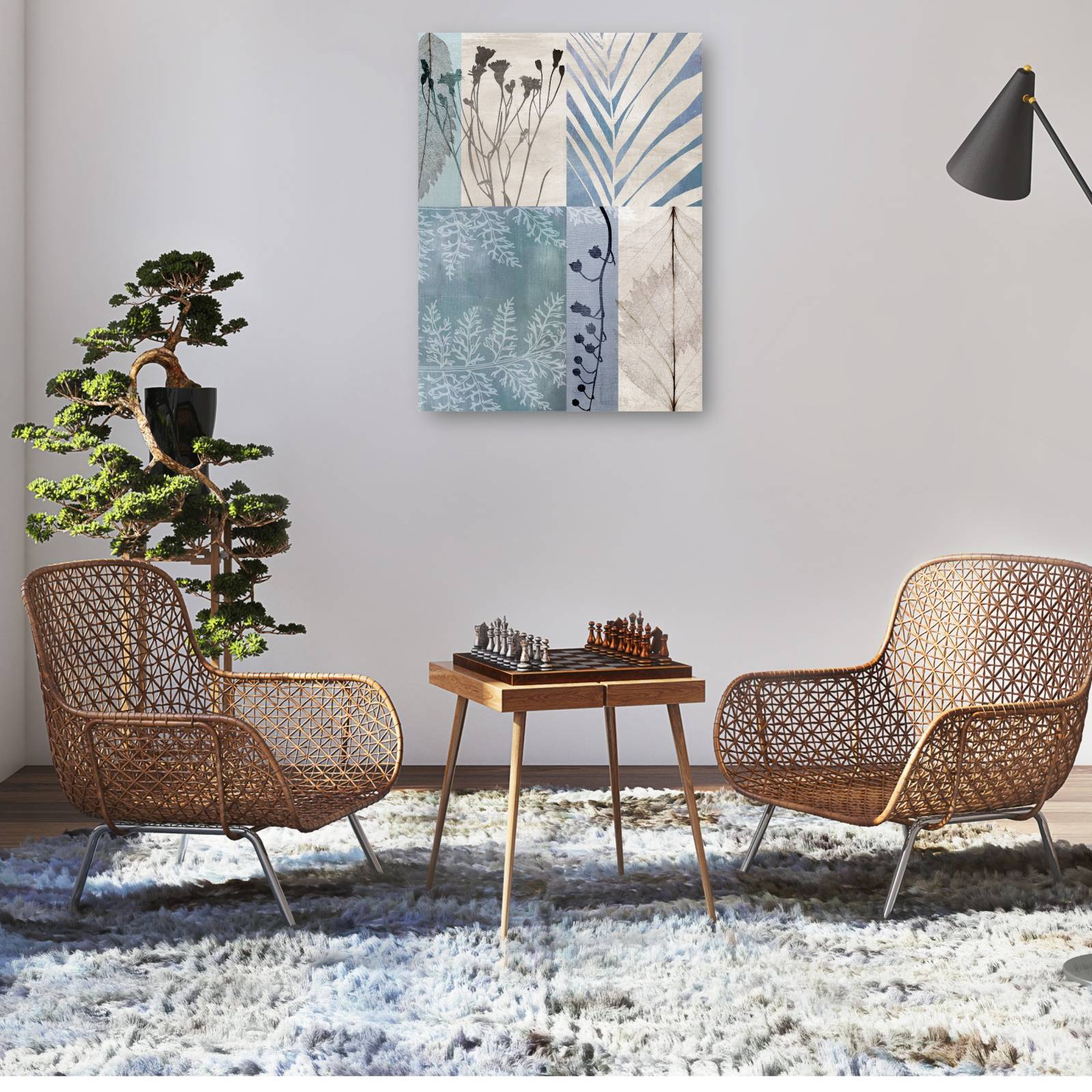 cuadro decorativo - Azul Botánico