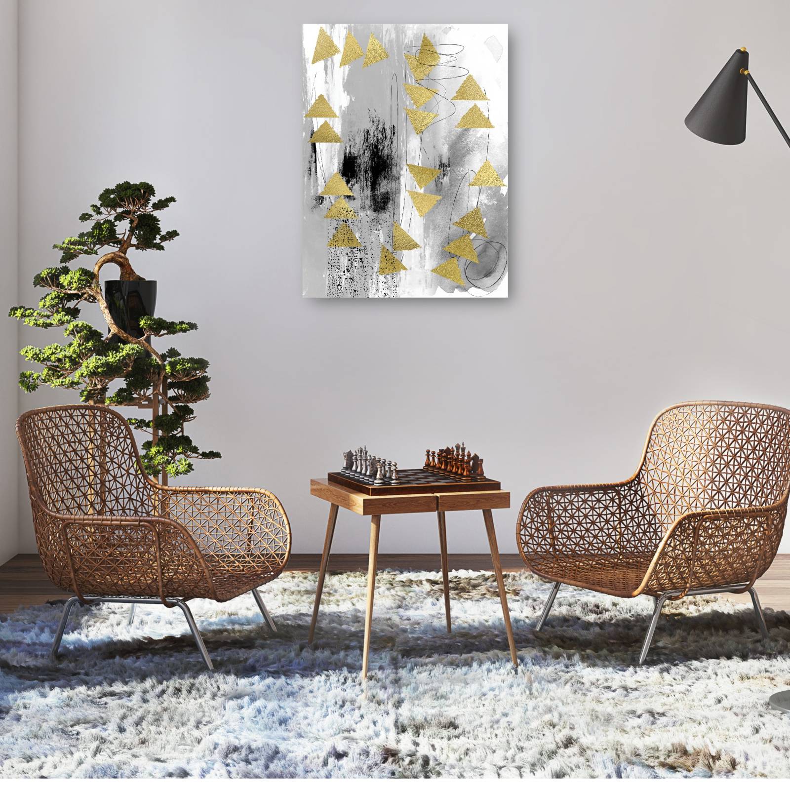 cuadro decorativo - Materia gris