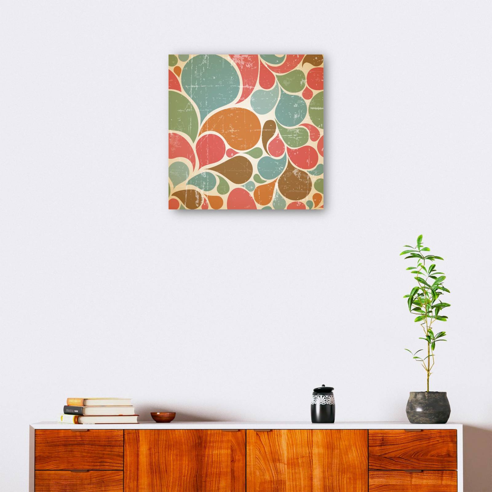 cuadro decorativo - Patrón de gotas de lluvia retro