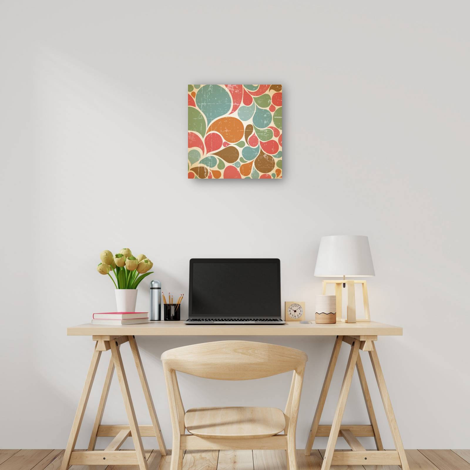 cuadro decorativo - Patrón de gotas de lluvia retro