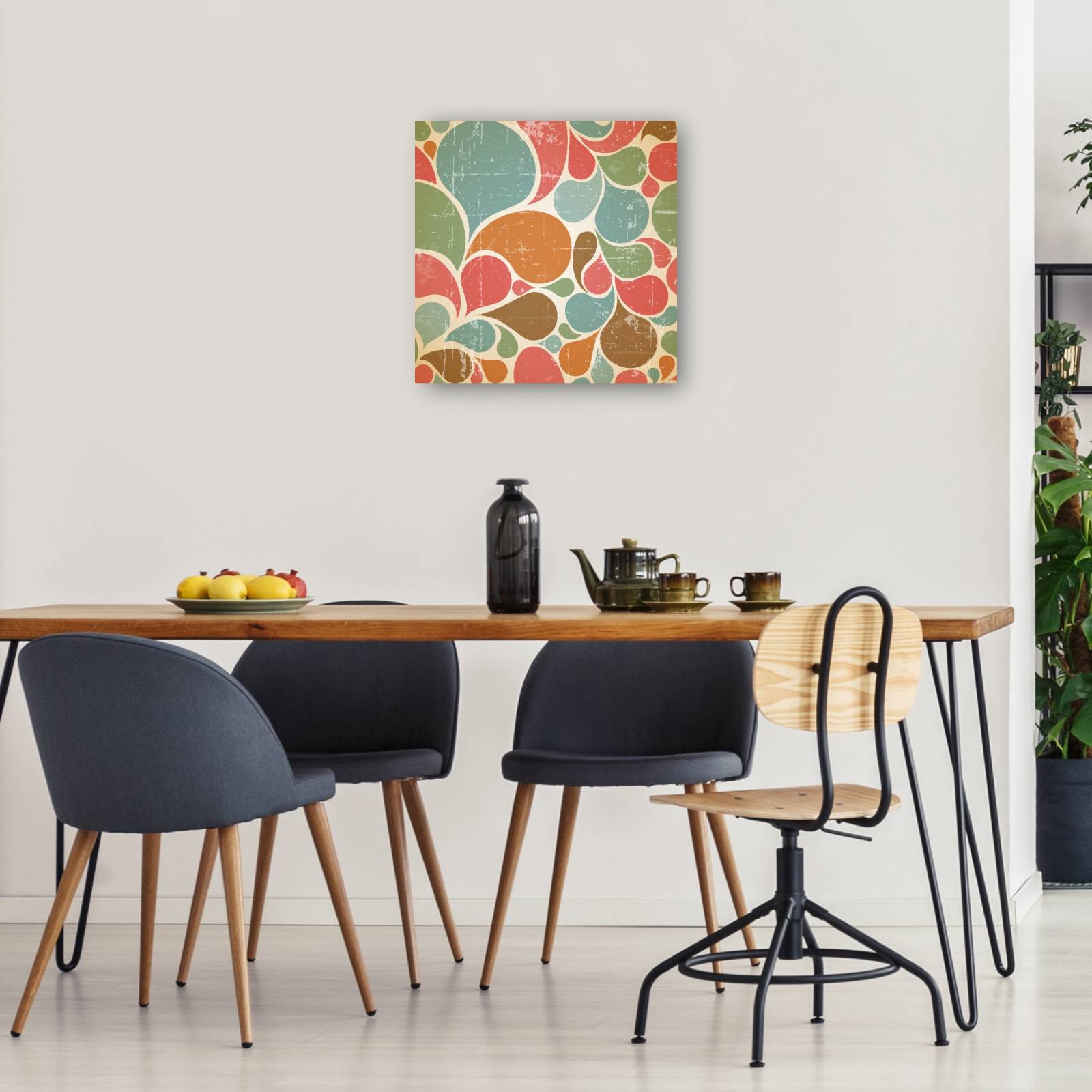 cuadro decorativo - Patrón de gotas de lluvia retro