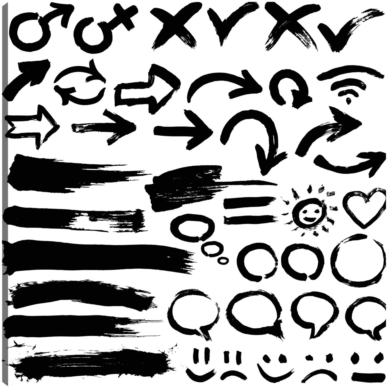 cuadro decorativo - Símbolos de boceto rápido