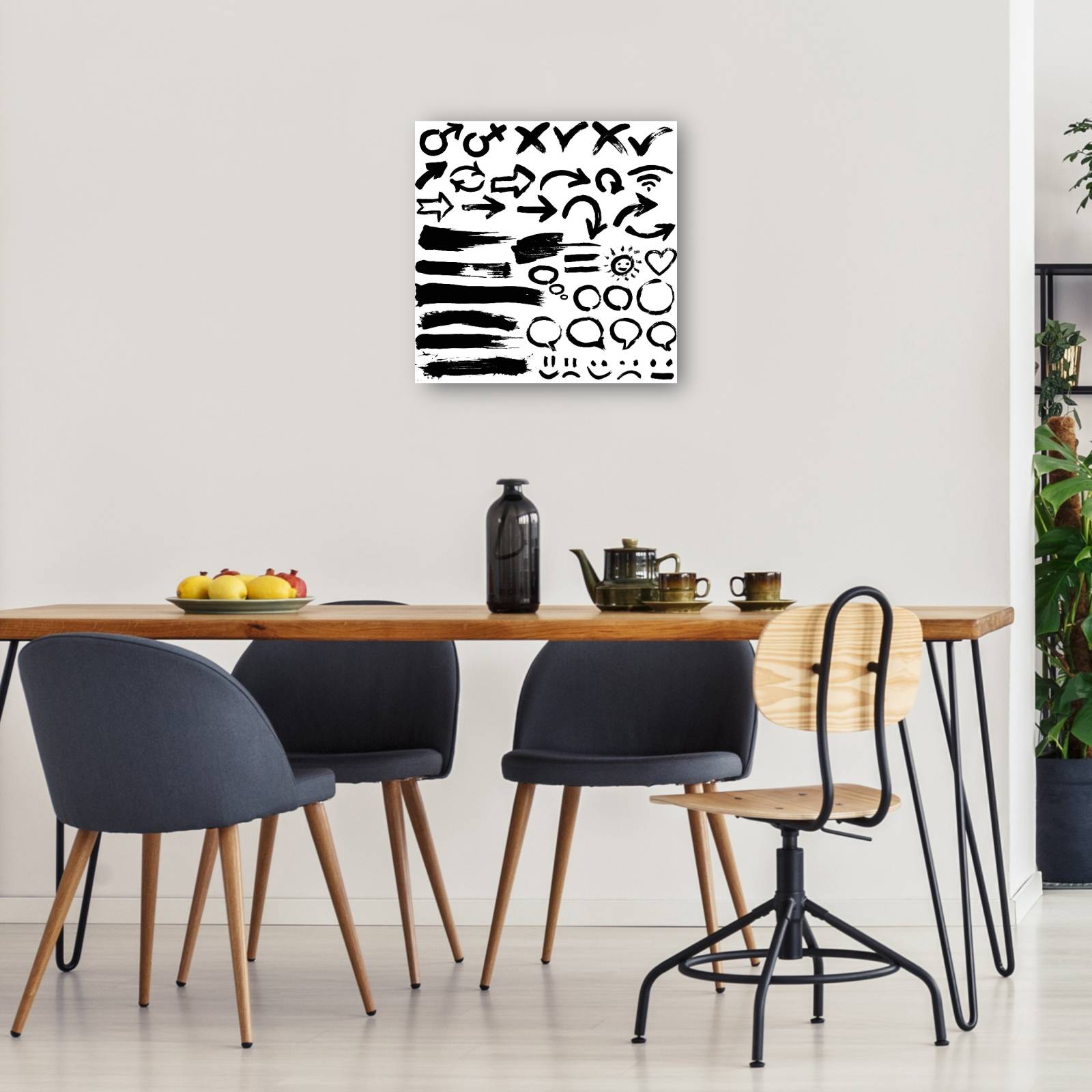 cuadro decorativo - Símbolos de boceto rápido