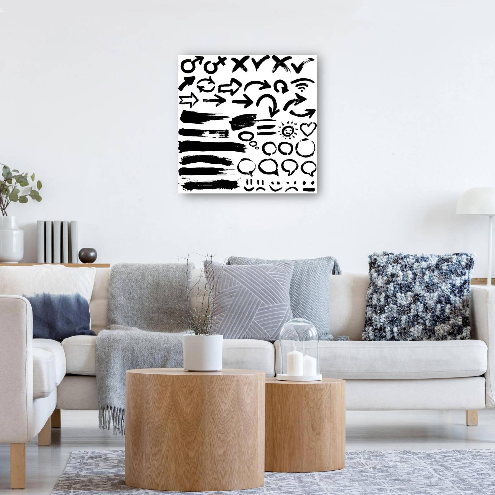 cuadro decorativo - Símbolos de boceto rápido