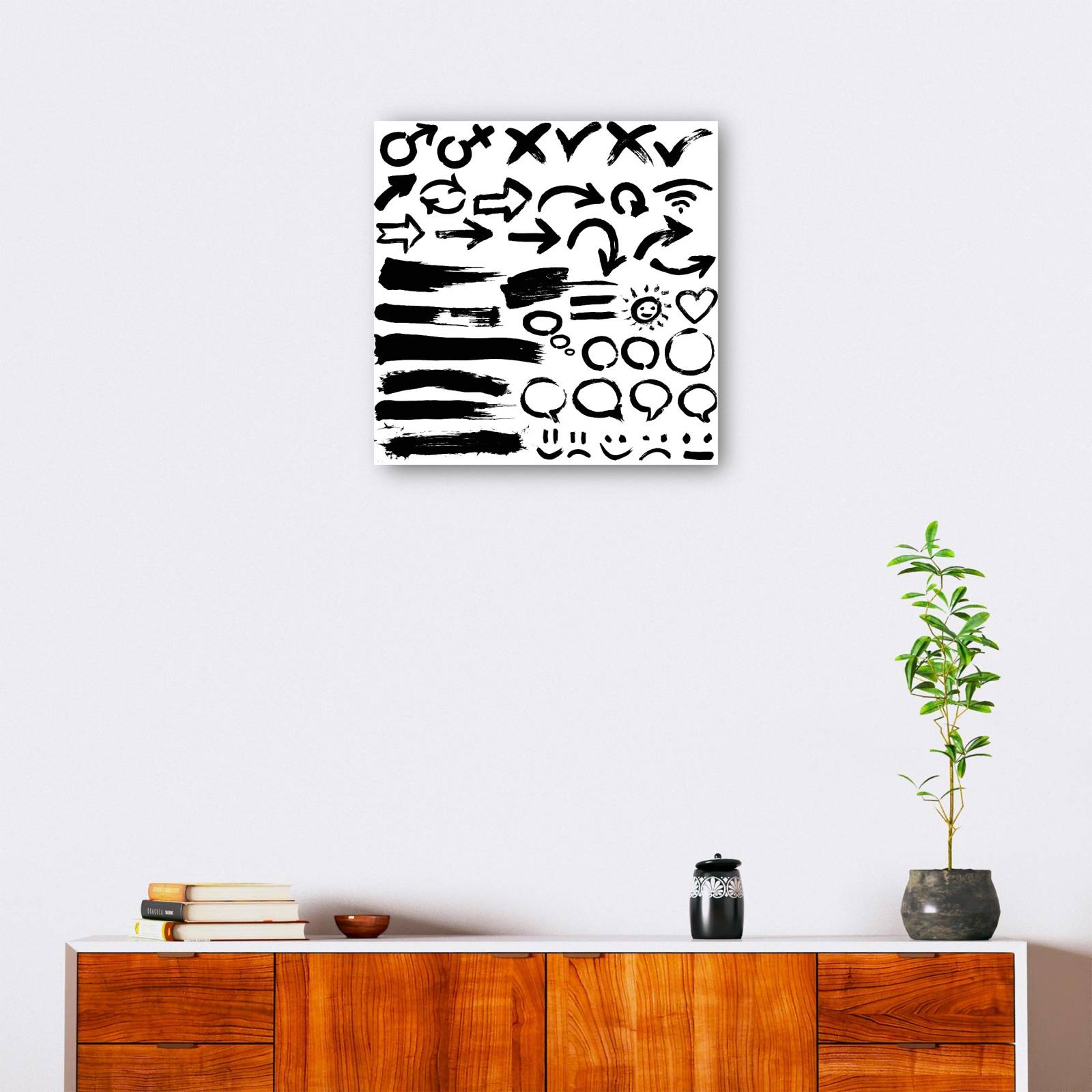 cuadro decorativo - Símbolos de boceto rápido