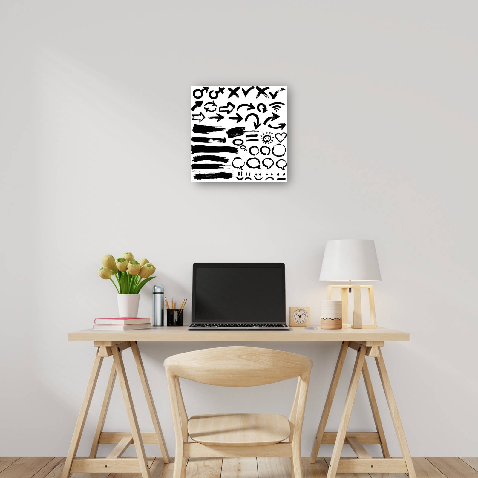 cuadro decorativo - Símbolos de boceto rápido