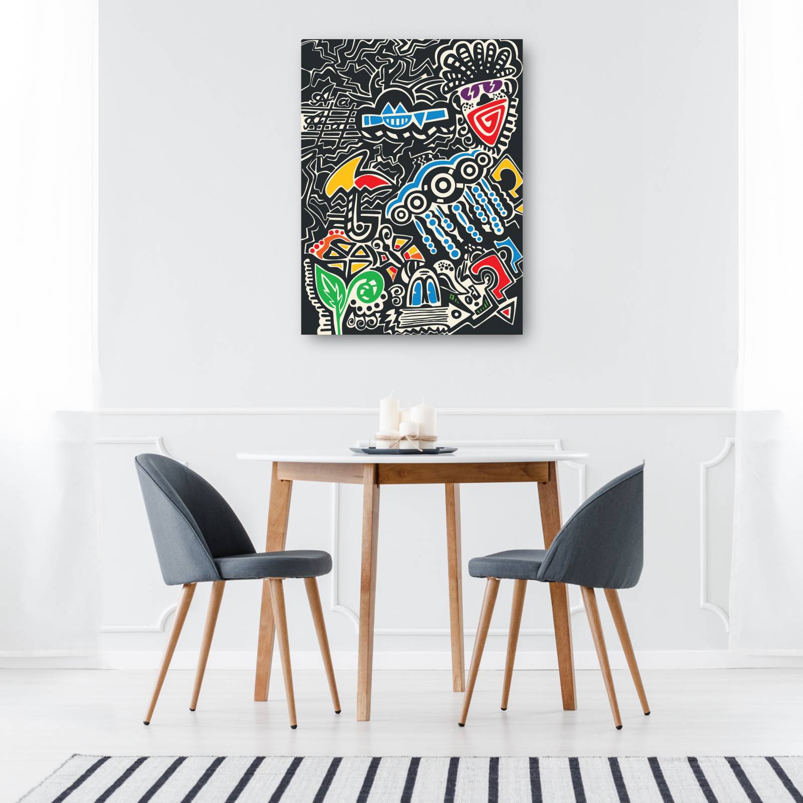 cuadro decorativo - Garabatos de graffiti de clase de arte