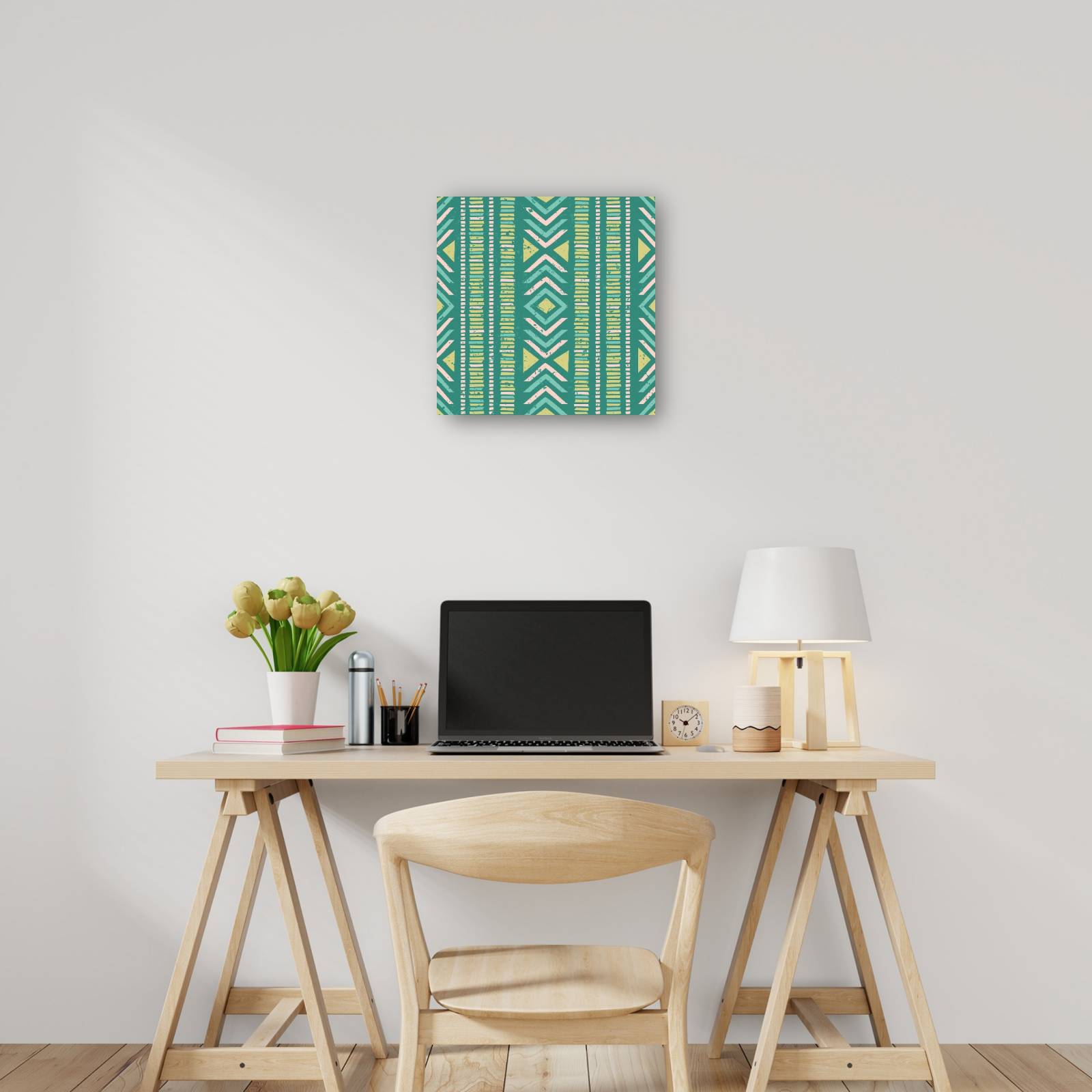 cuadro decorativo - Patrón de tango tribal verde azulado