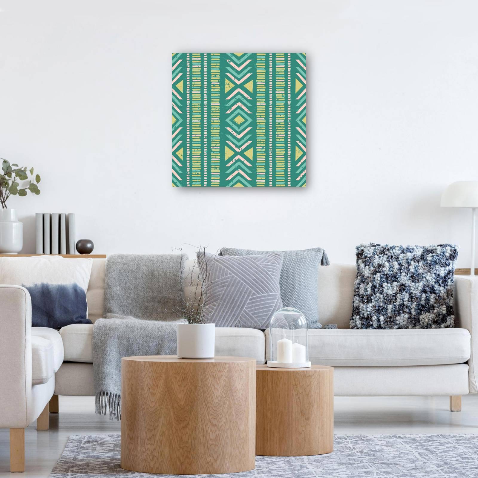 cuadro decorativo - Patrón de tango tribal verde azulado