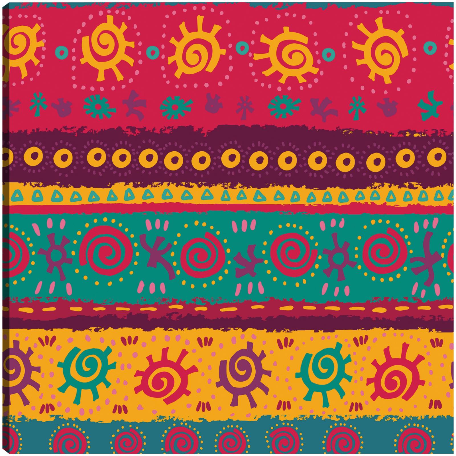 cuadro decorativo - Patrón azteca de símbolos brillantes