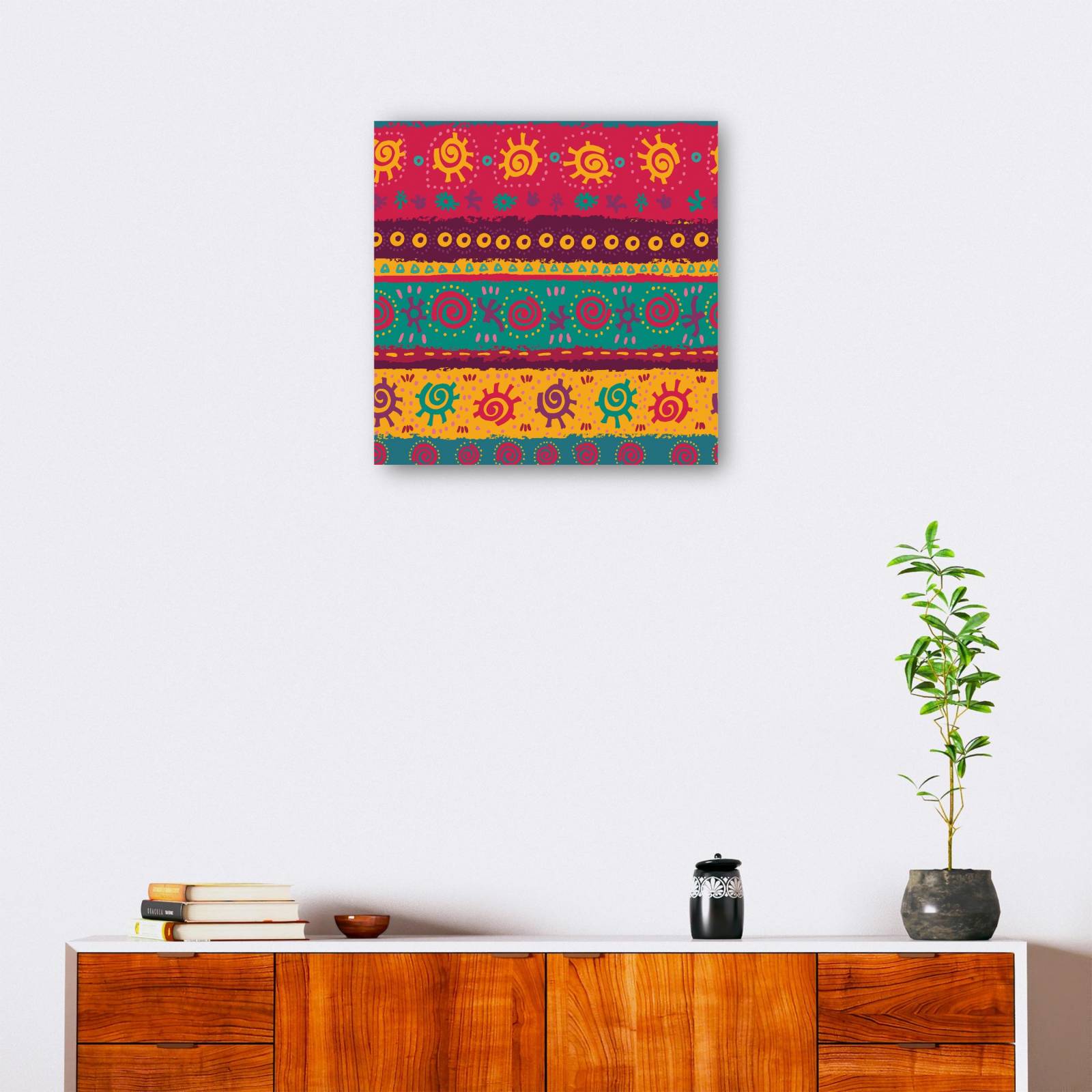 cuadro decorativo - Patrón azteca de símbolos brillantes