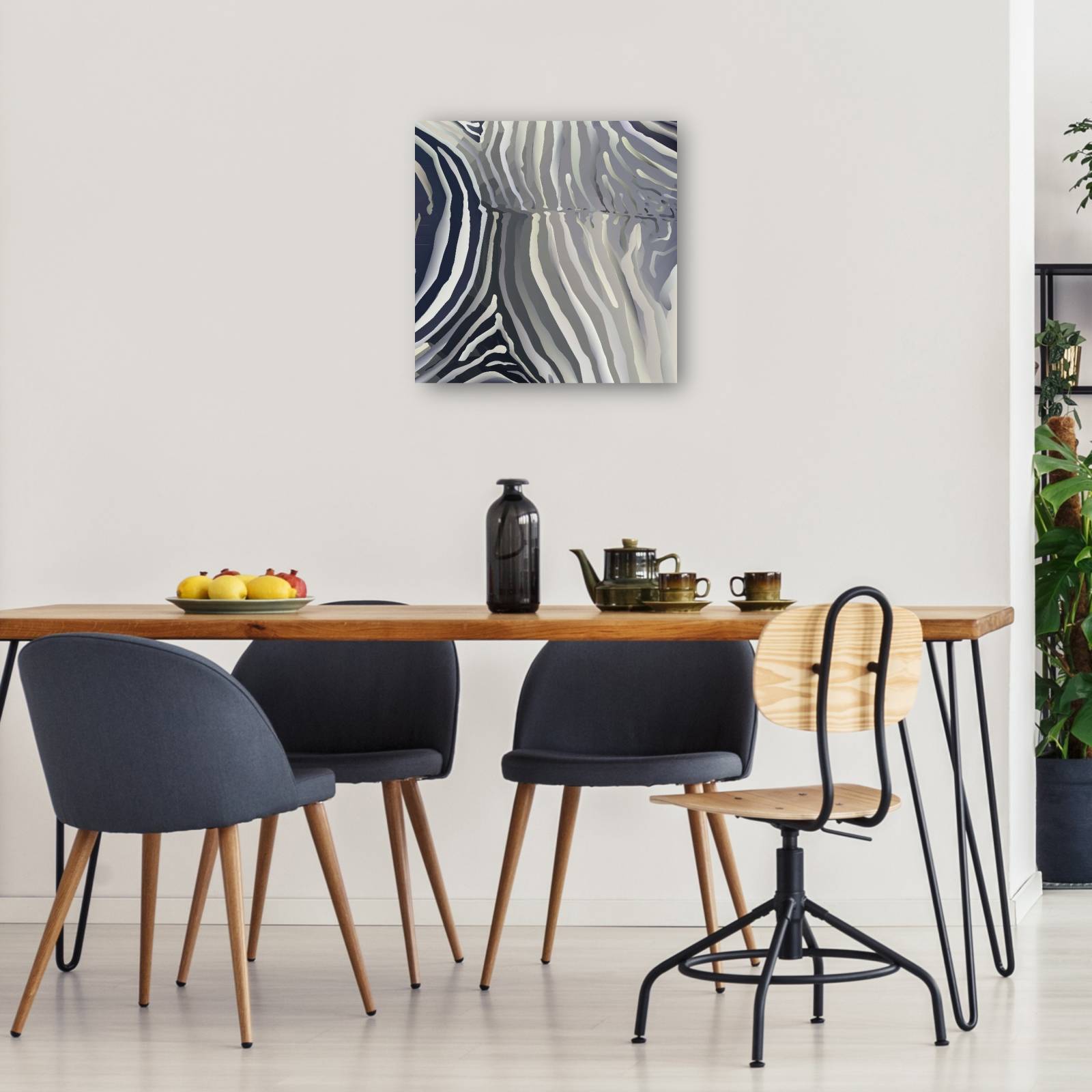 cuadro decorativo - Fundido a gris Estampado de cebra