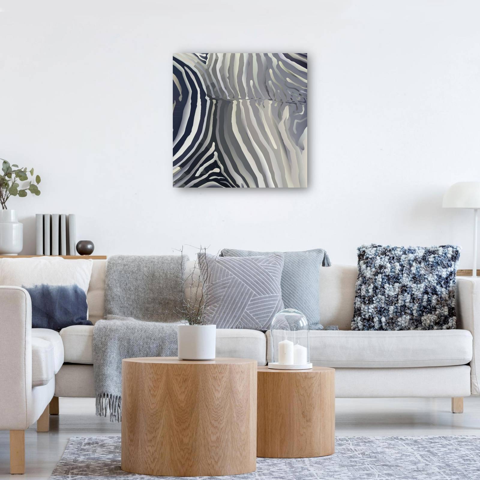 cuadro decorativo - Fundido a gris Estampado de cebra