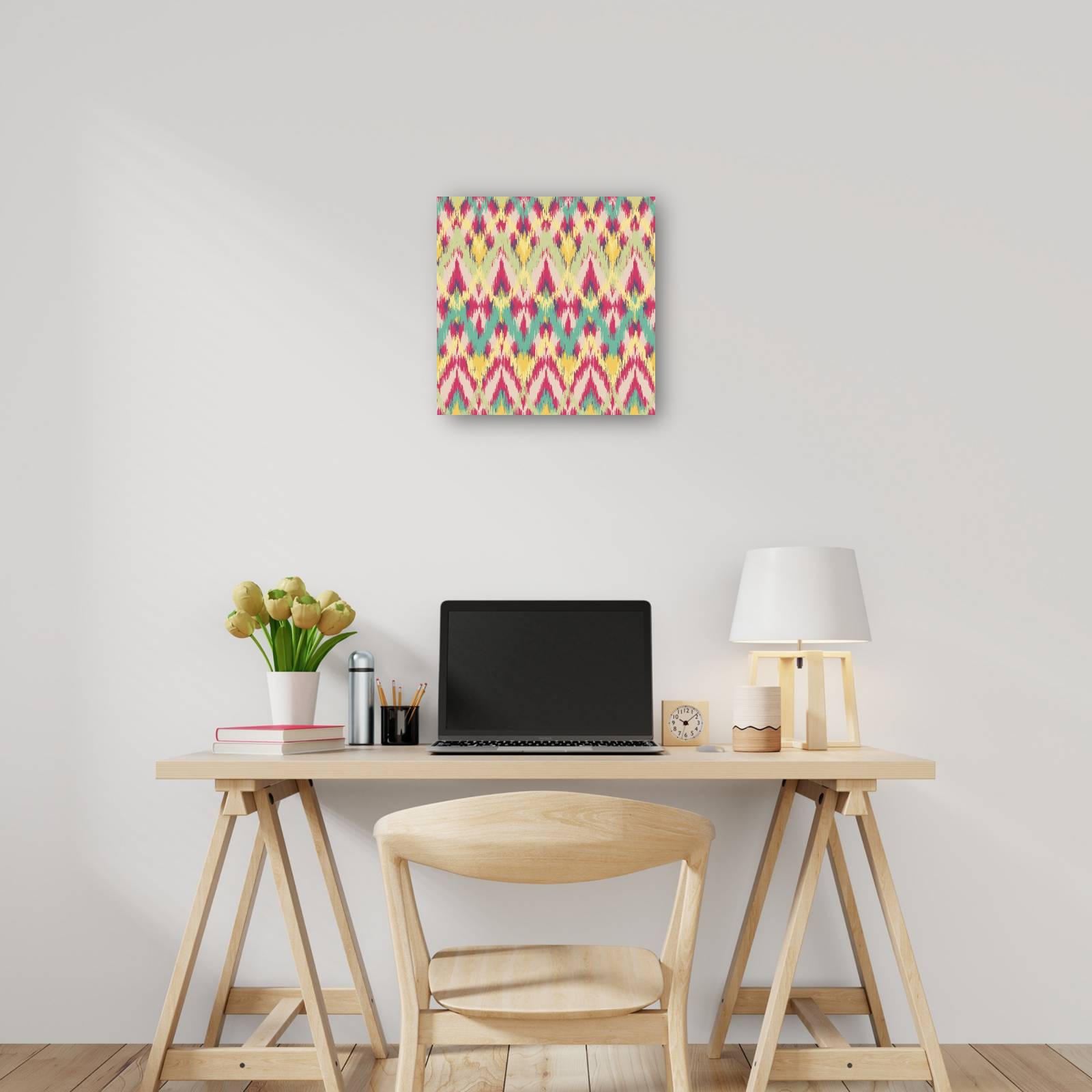 cuadro decorativo - Patrón de picos rosas Ikat