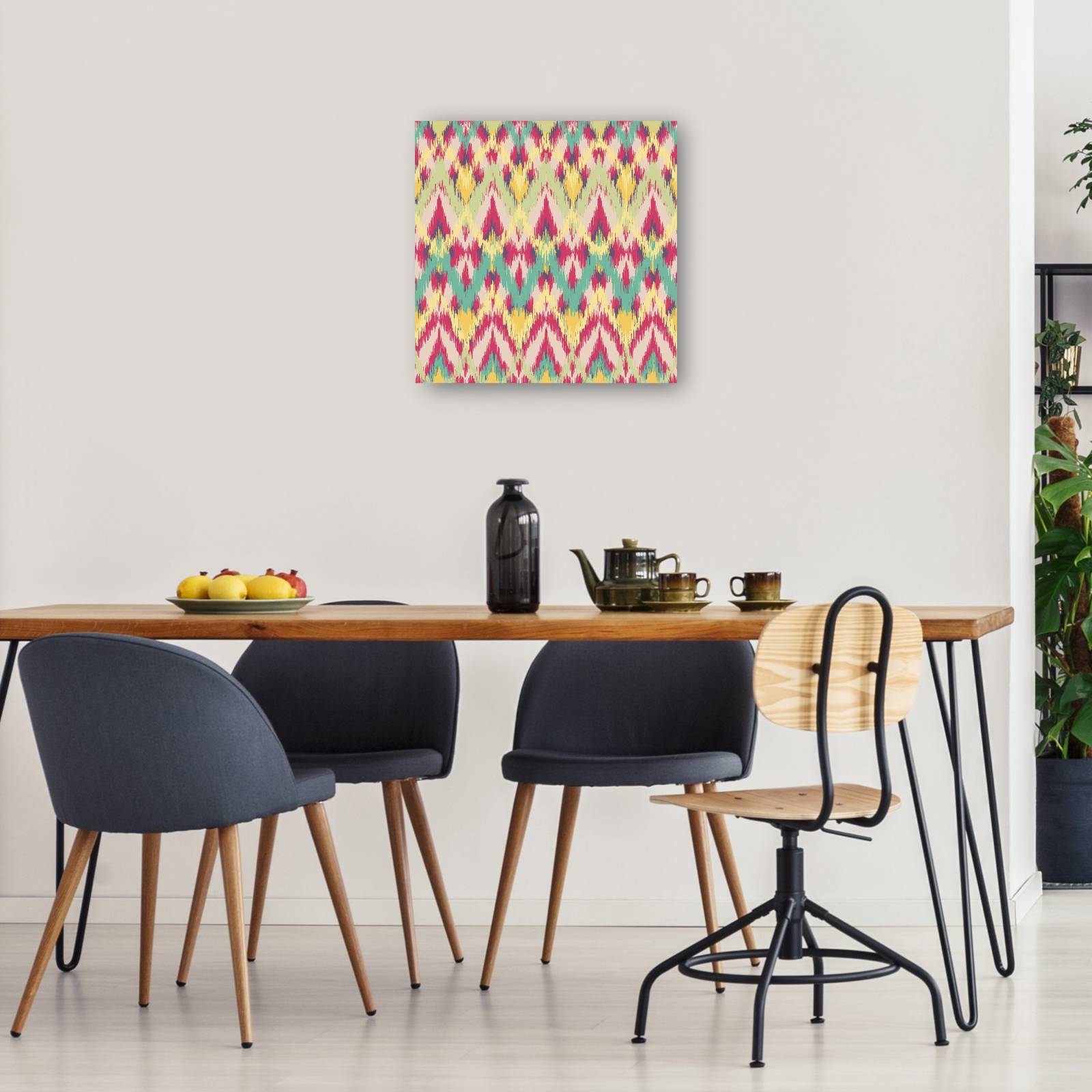 cuadro decorativo - Patrón de picos rosas Ikat