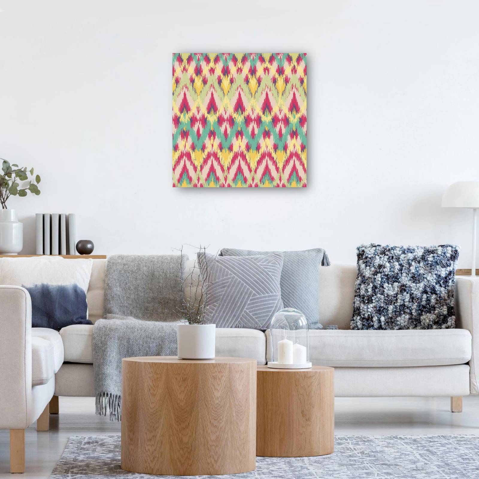 cuadro decorativo - Patrón de picos rosas Ikat